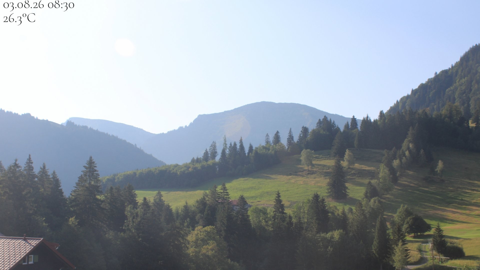 Archiv Foto Webcam Oberstaufen - Blick Hochgrat vom Biohotel Schratt