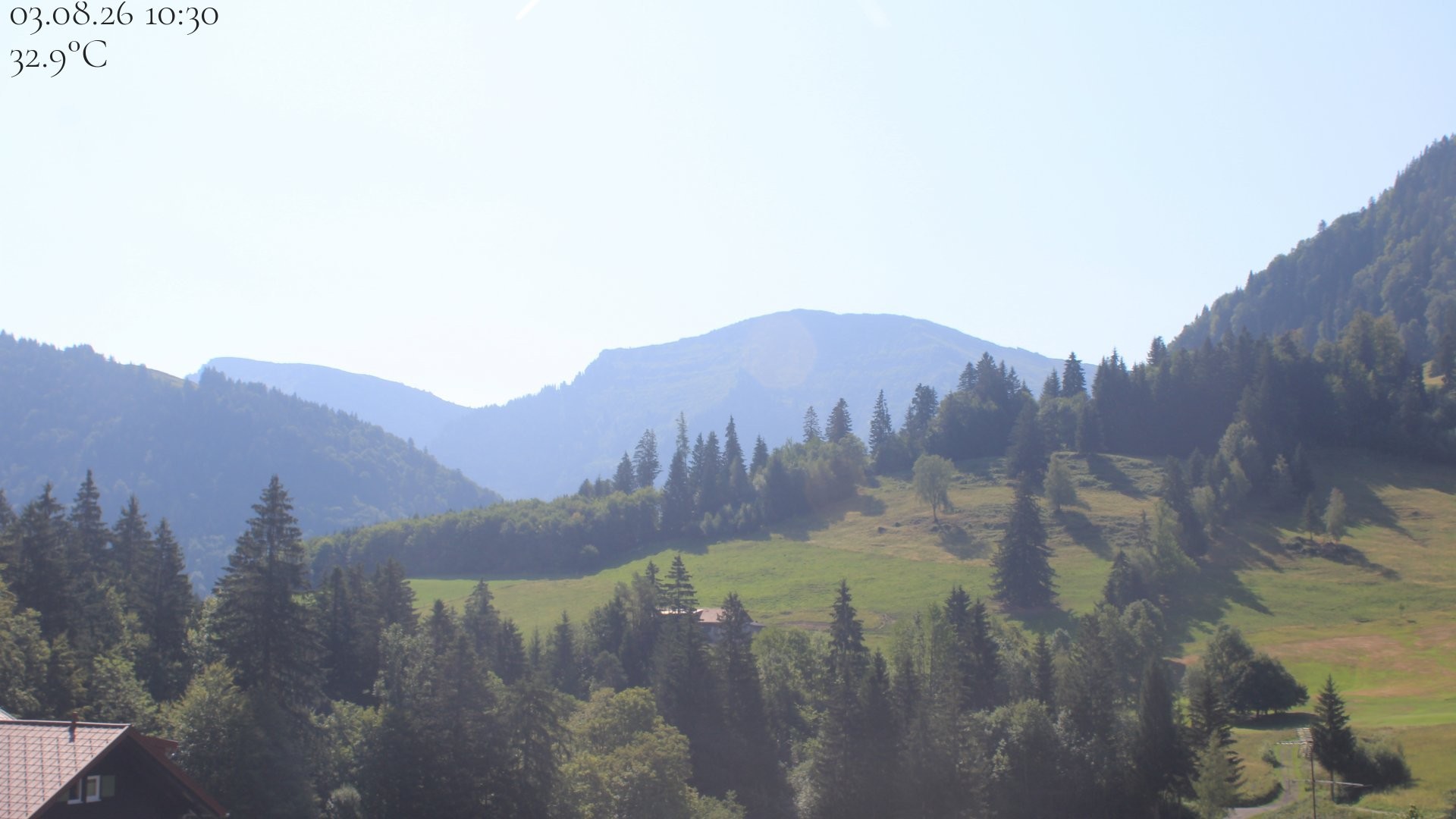 Archiv Foto Webcam Oberstaufen - Blick Hochgrat vom Biohotel Schratt