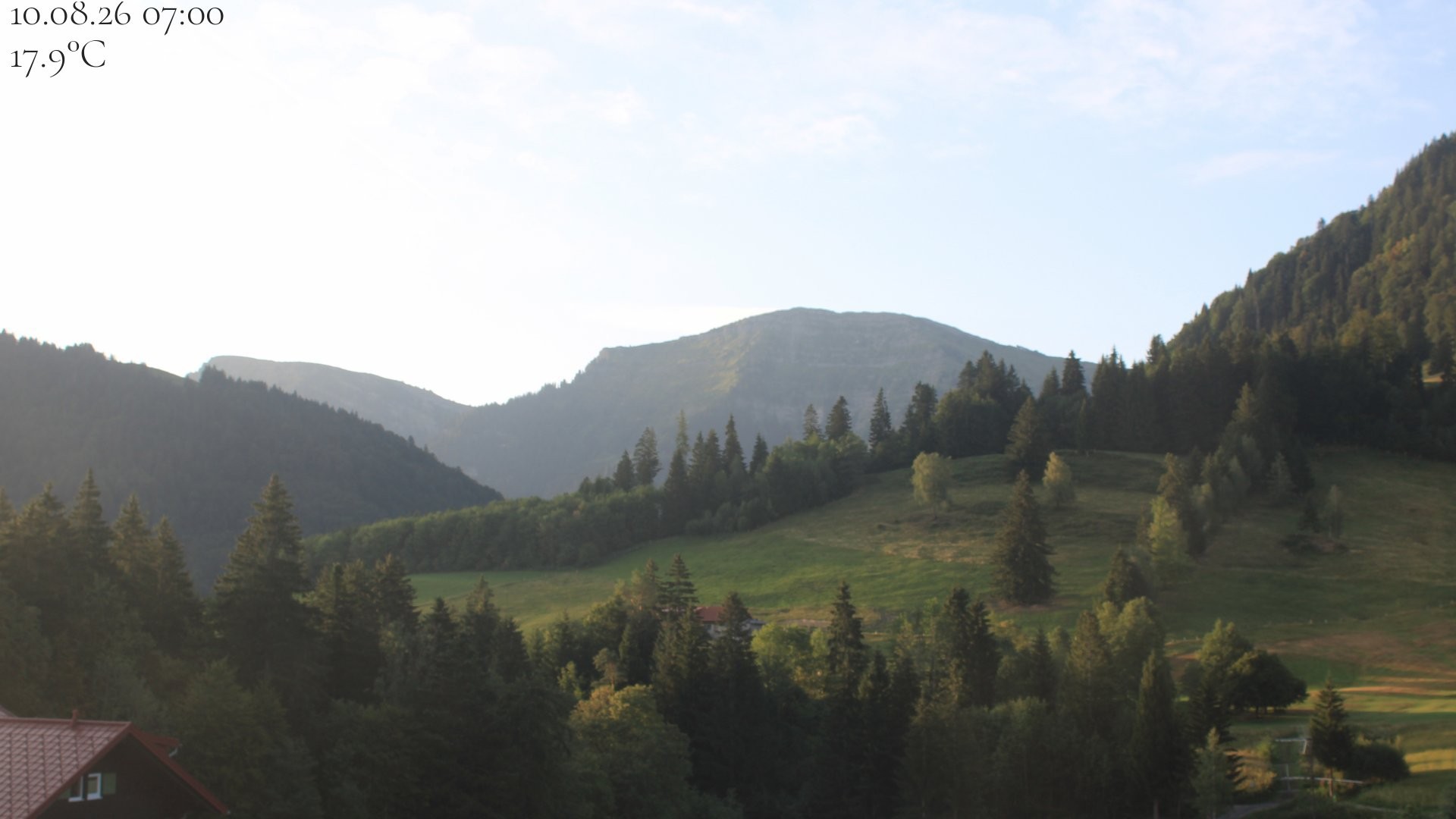 Archiv Foto Webcam Oberstaufen - Blick Hochgrat vom Biohotel Schratt