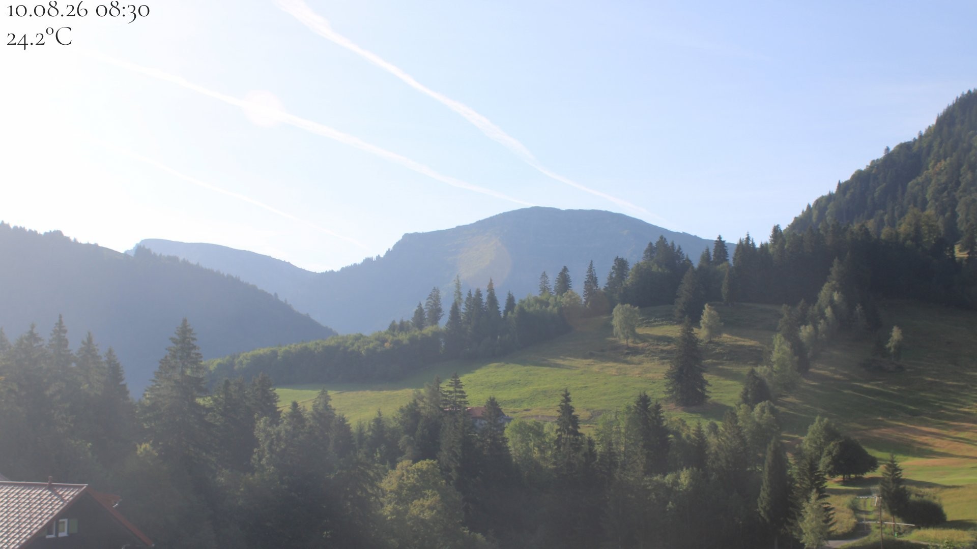 Archiv Foto Webcam Oberstaufen - Blick Hochgrat vom Biohotel Schratt