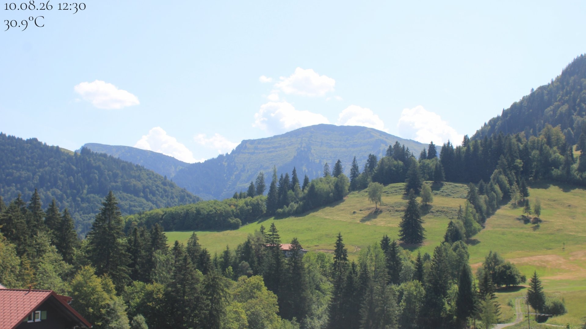Archiv Foto Webcam Oberstaufen - Blick Hochgrat vom Biohotel Schratt
