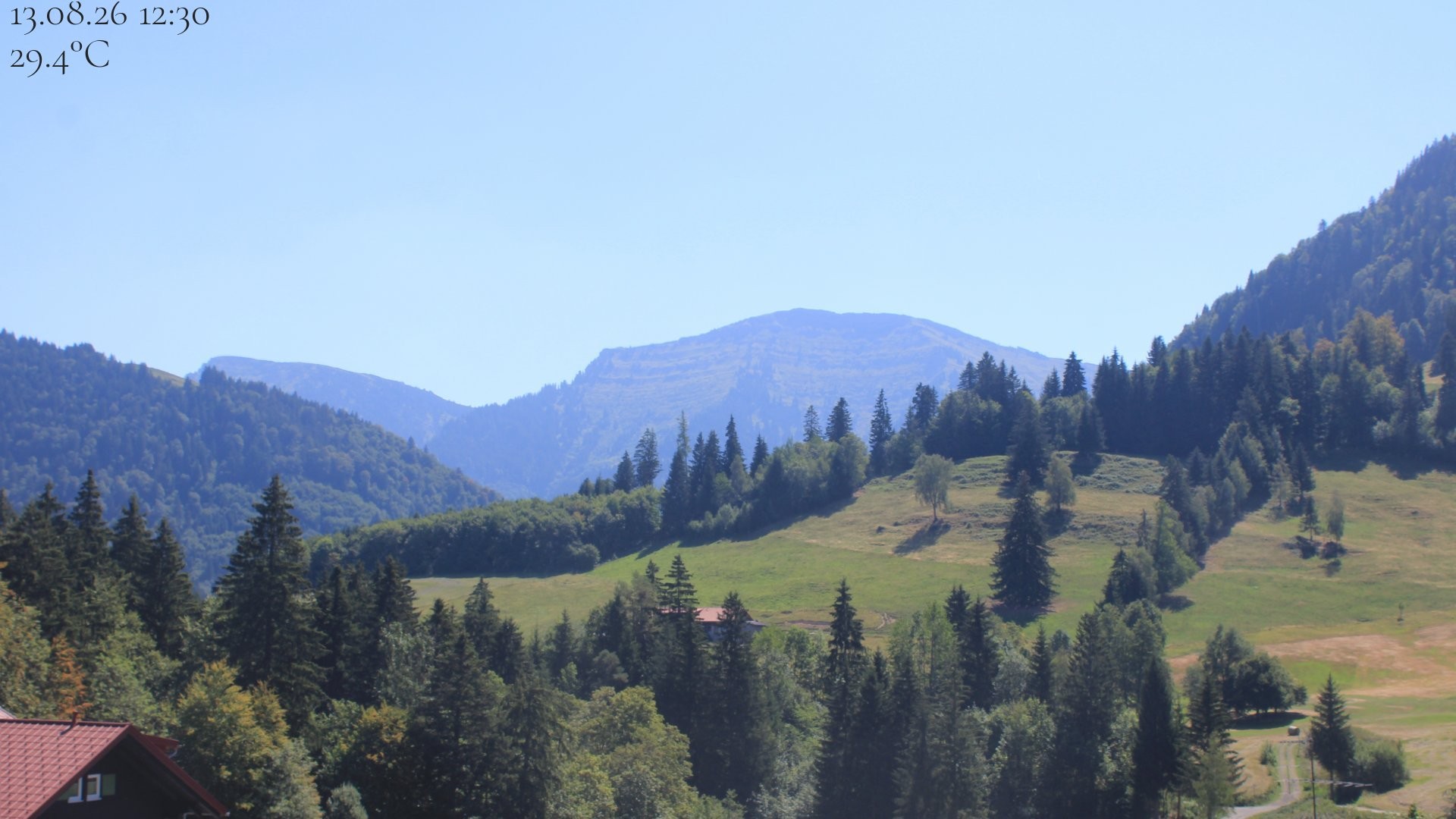Archiv Foto Webcam Oberstaufen - Blick Hochgrat vom Biohotel Schratt