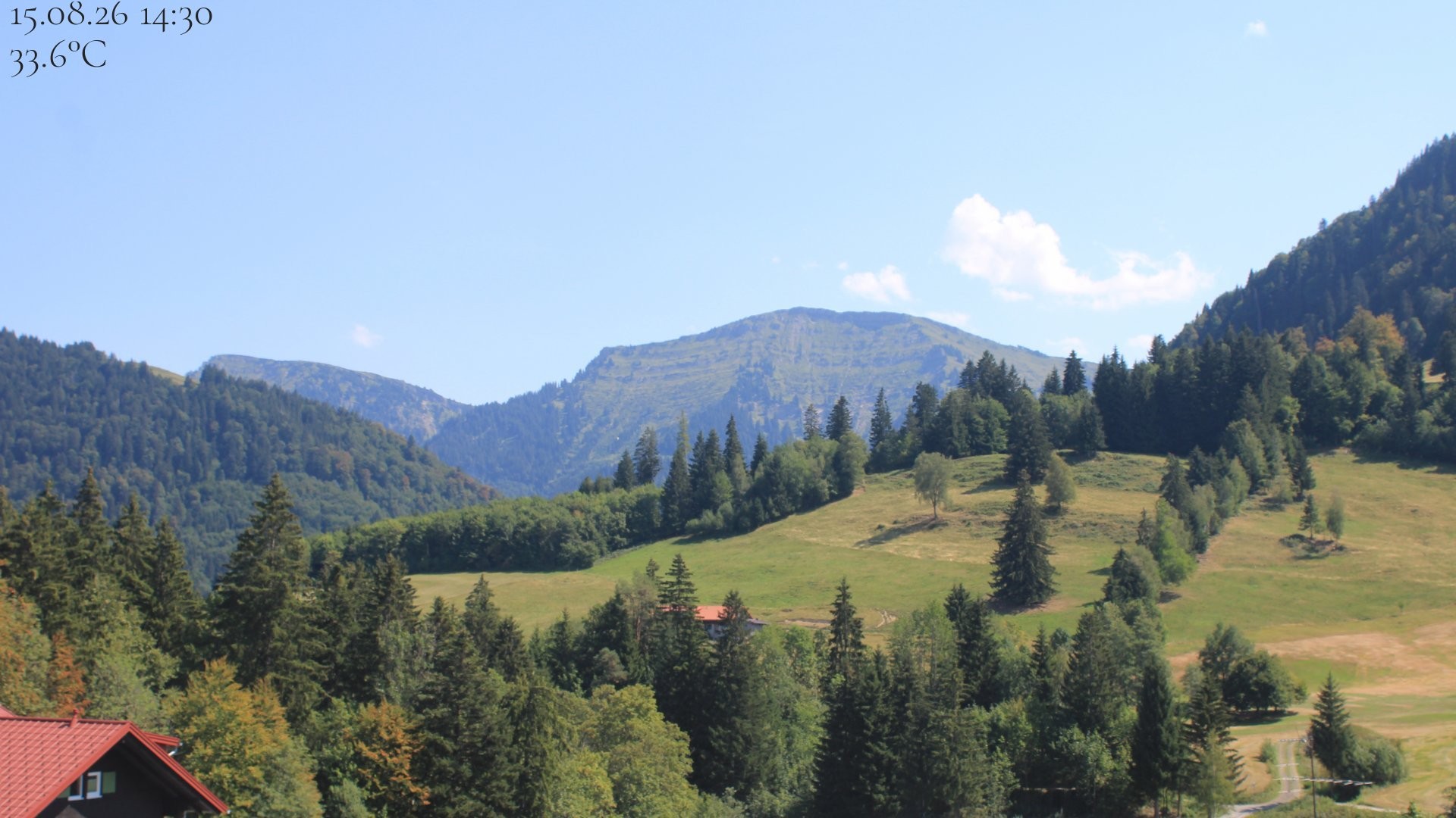 Archiv Foto Webcam Oberstaufen - Blick Hochgrat vom Biohotel Schratt