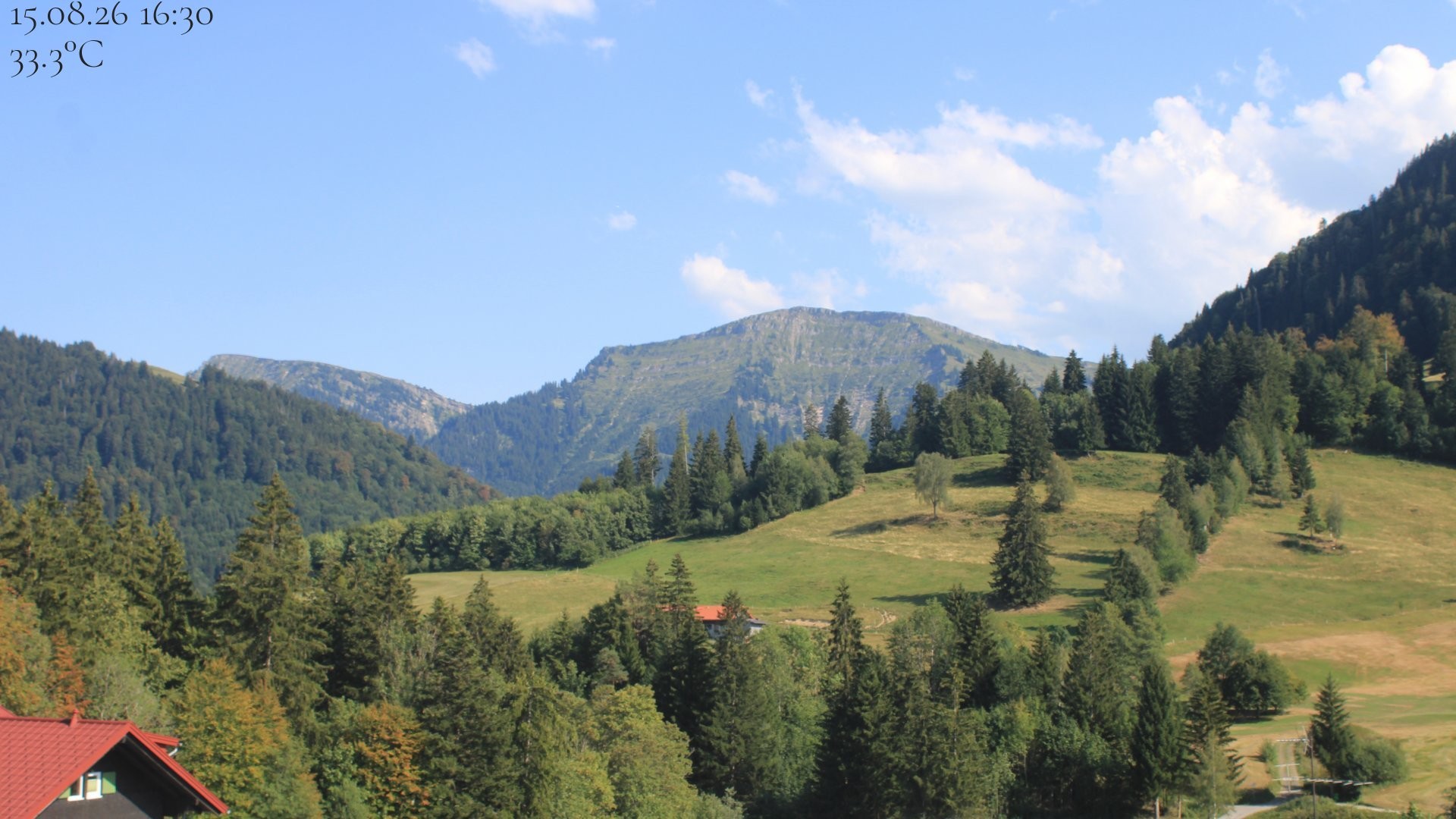 Archiv Foto Webcam Oberstaufen - Blick Hochgrat vom Biohotel Schratt