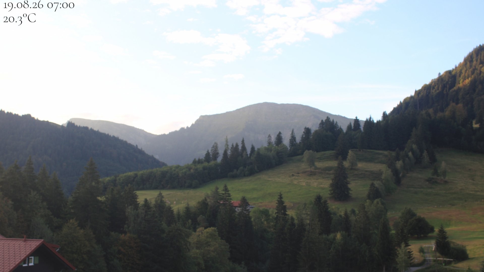 Archived image Webcam Oberstaufen - View Hochgrat from Hotel Schratt