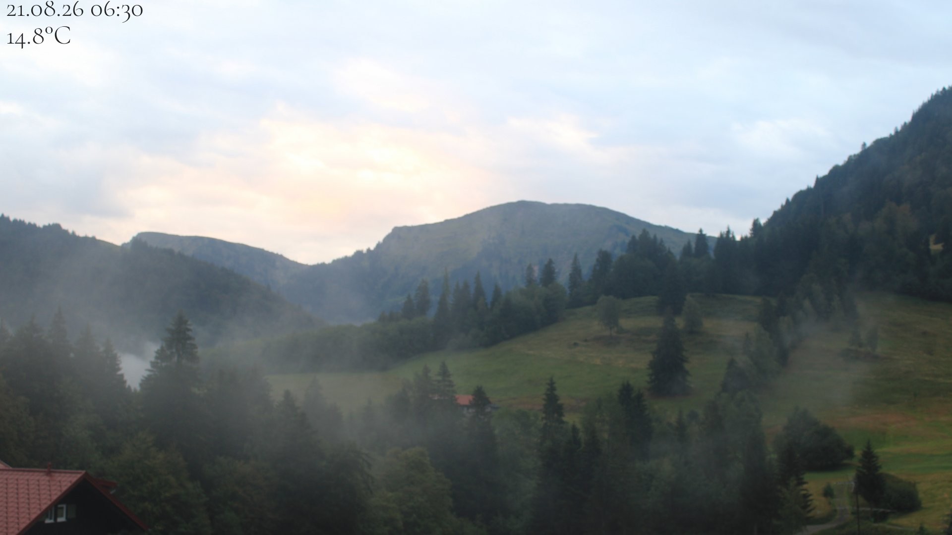 Archived image Webcam Oberstaufen - View Hochgrat from Hotel Schratt