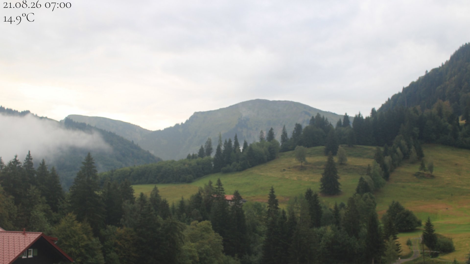 Archived image Webcam Oberstaufen - View Hochgrat from Hotel Schratt