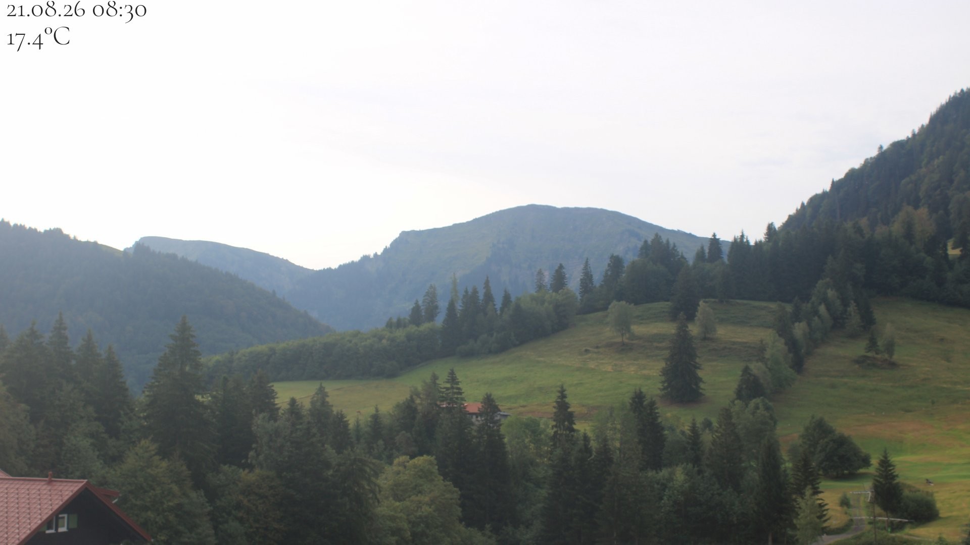 Archived image Webcam Oberstaufen - View Hochgrat from Hotel Schratt