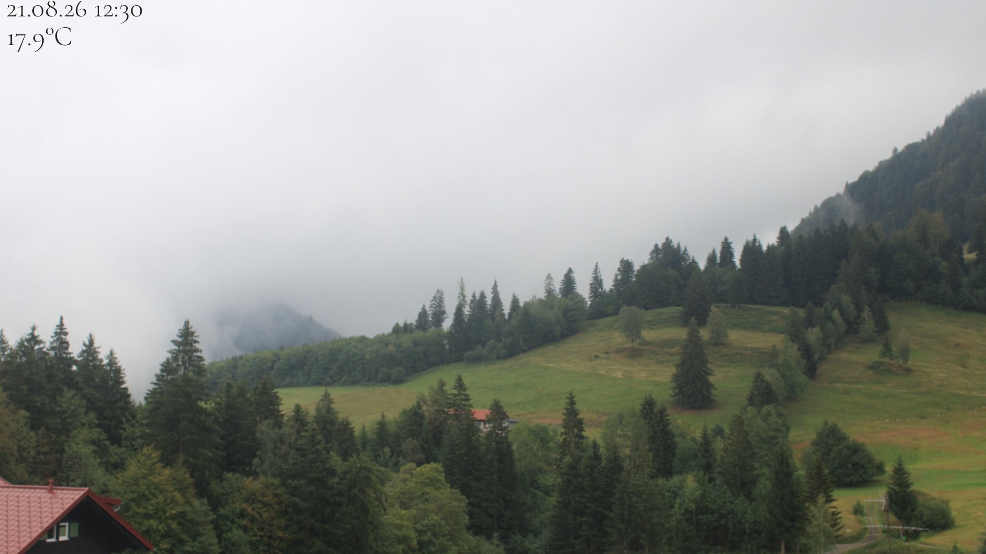 Archived image Webcam Oberstaufen - View Hochgrat from Hotel Schratt
