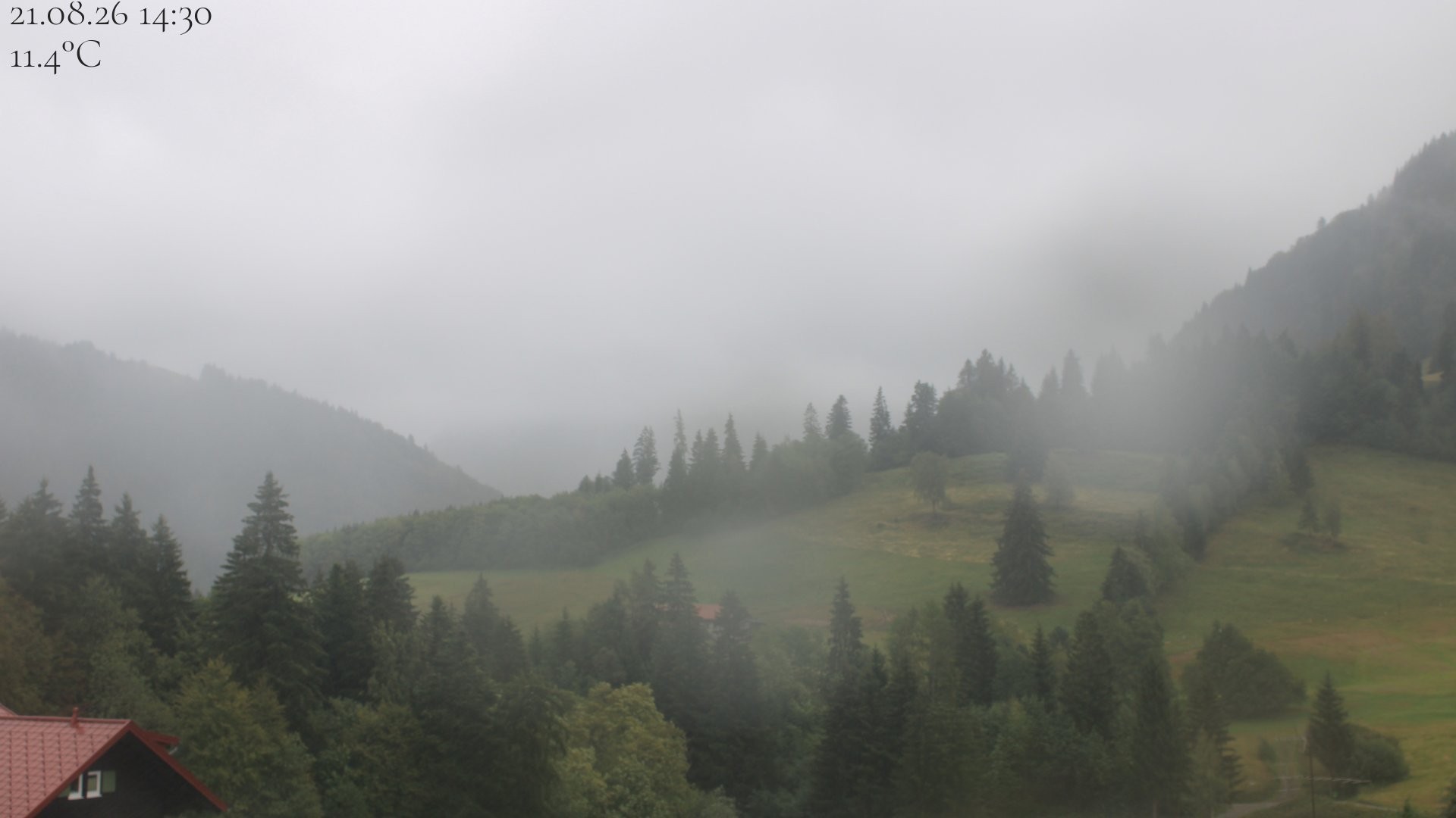 Archived image Webcam Oberstaufen - View Hochgrat from Hotel Schratt