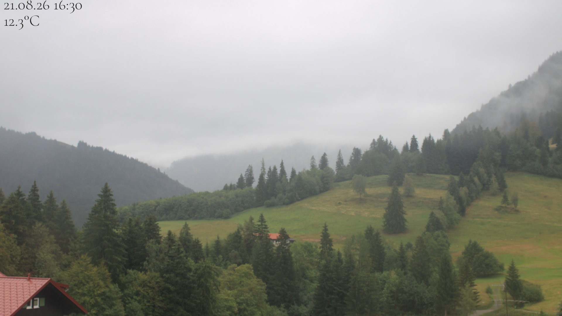 Archived image Webcam Oberstaufen - View Hochgrat from Hotel Schratt