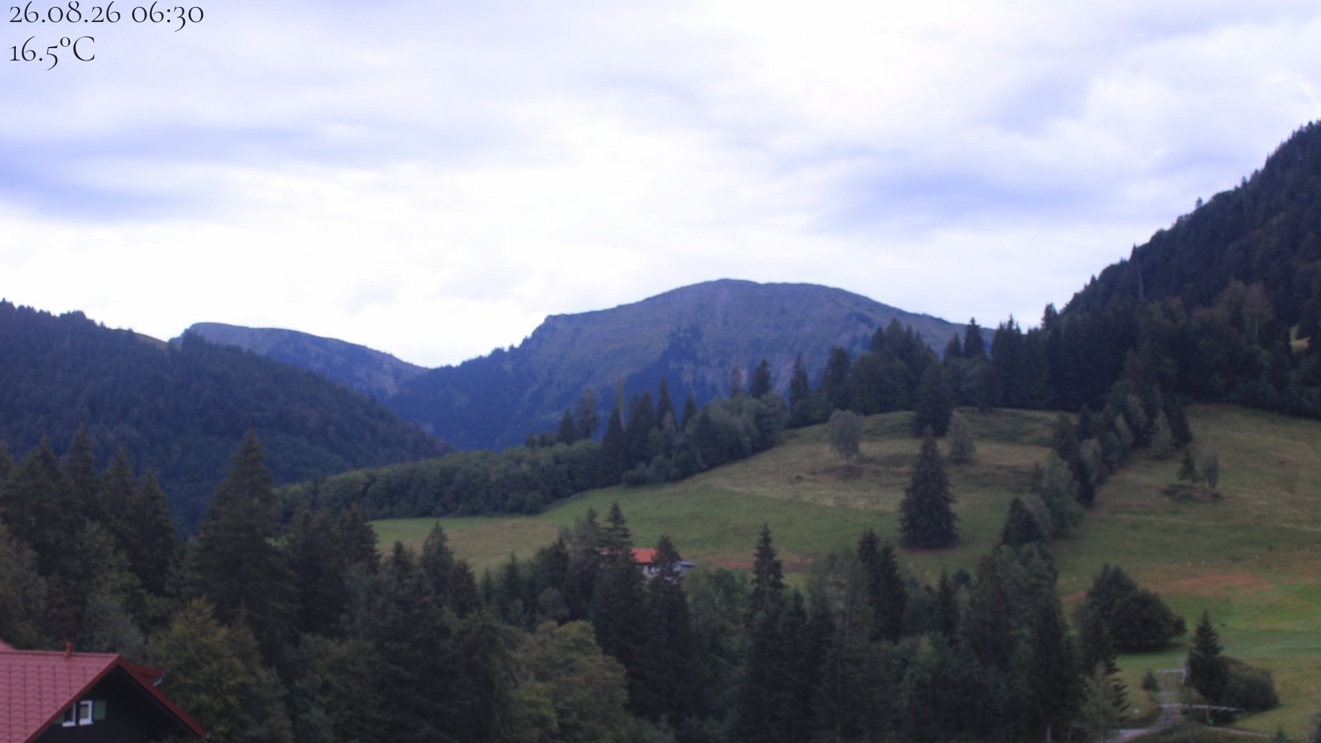 Archived image Webcam Oberstaufen - View Hochgrat from Hotel Schratt