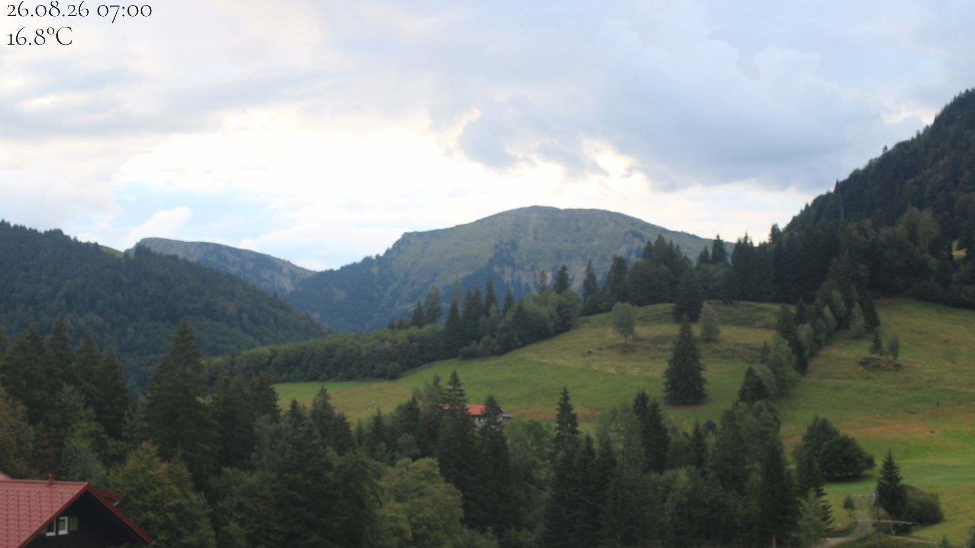 Archived image Webcam Oberstaufen - View Hochgrat from Hotel Schratt