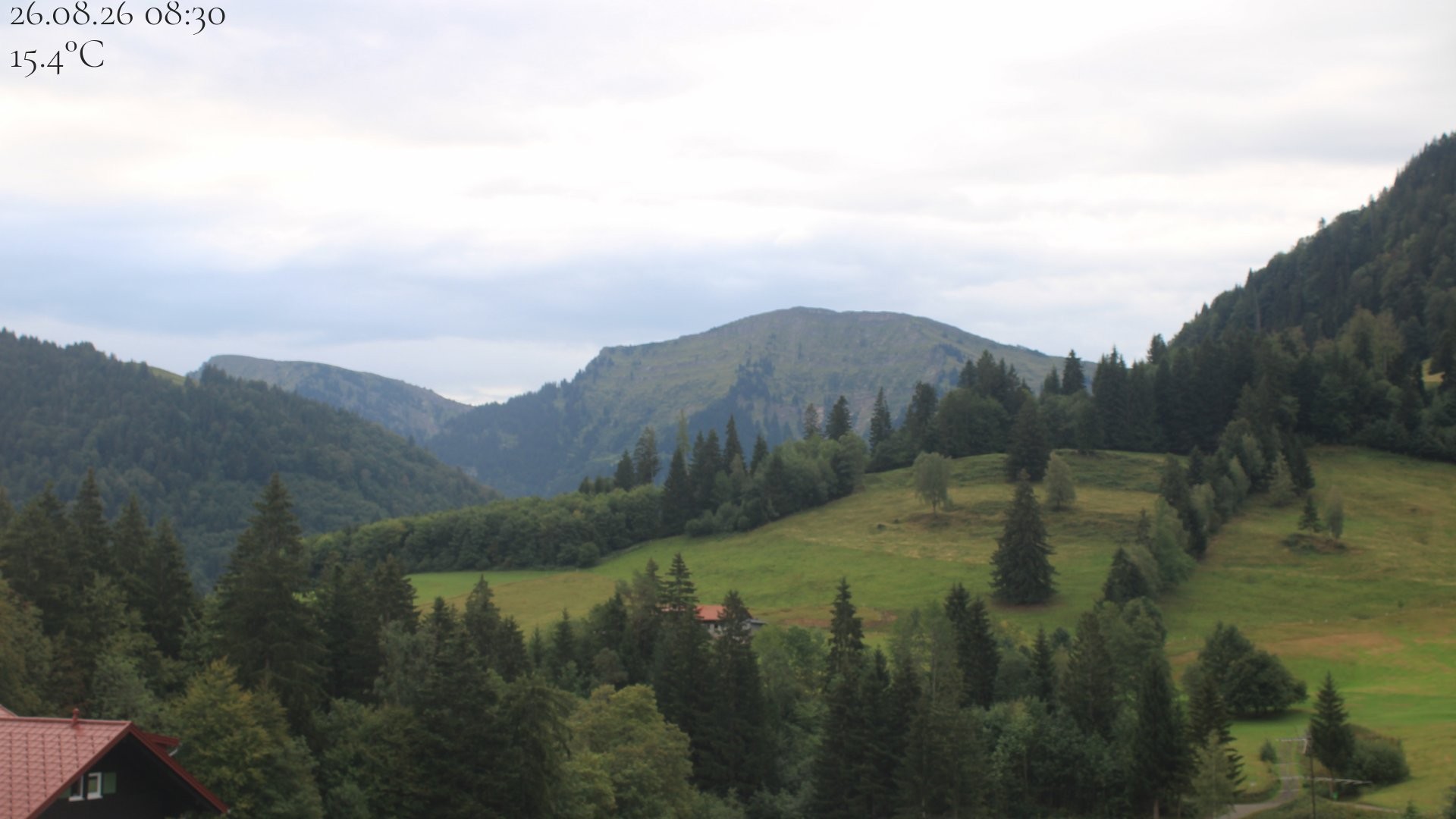 Archived image Webcam Oberstaufen - View Hochgrat from Hotel Schratt
