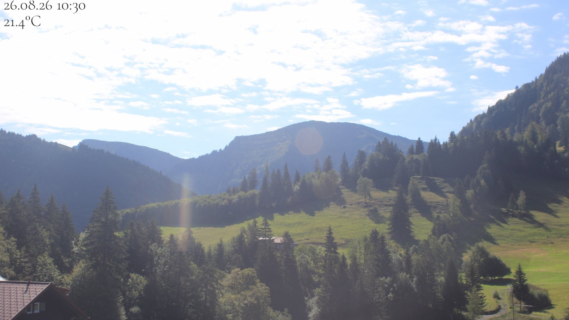 Archived image Webcam Oberstaufen - View Hochgrat from Hotel Schratt