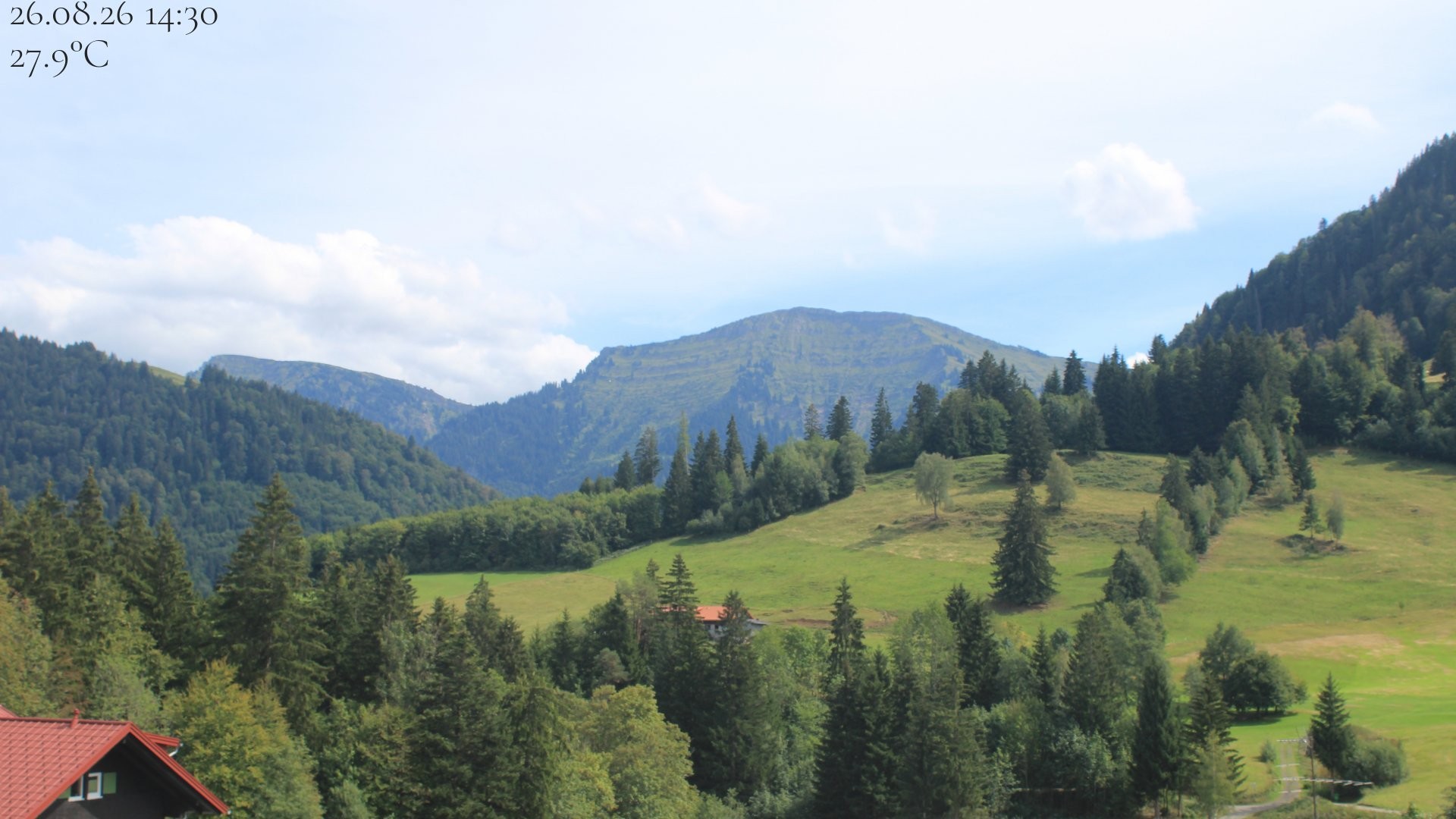 Archived image Webcam Oberstaufen - View Hochgrat from Hotel Schratt
