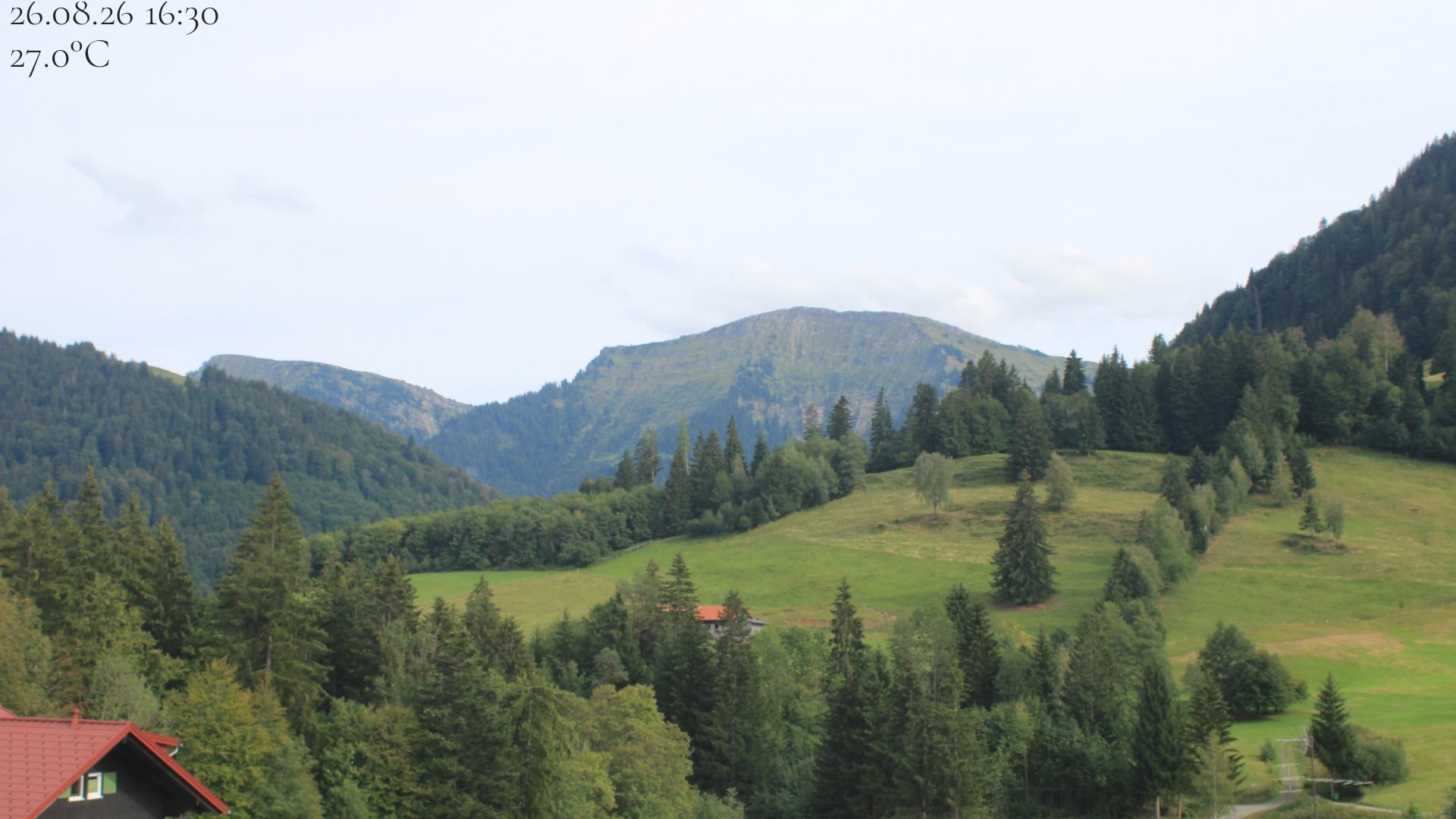 Archived image Webcam Oberstaufen - View Hochgrat from Hotel Schratt