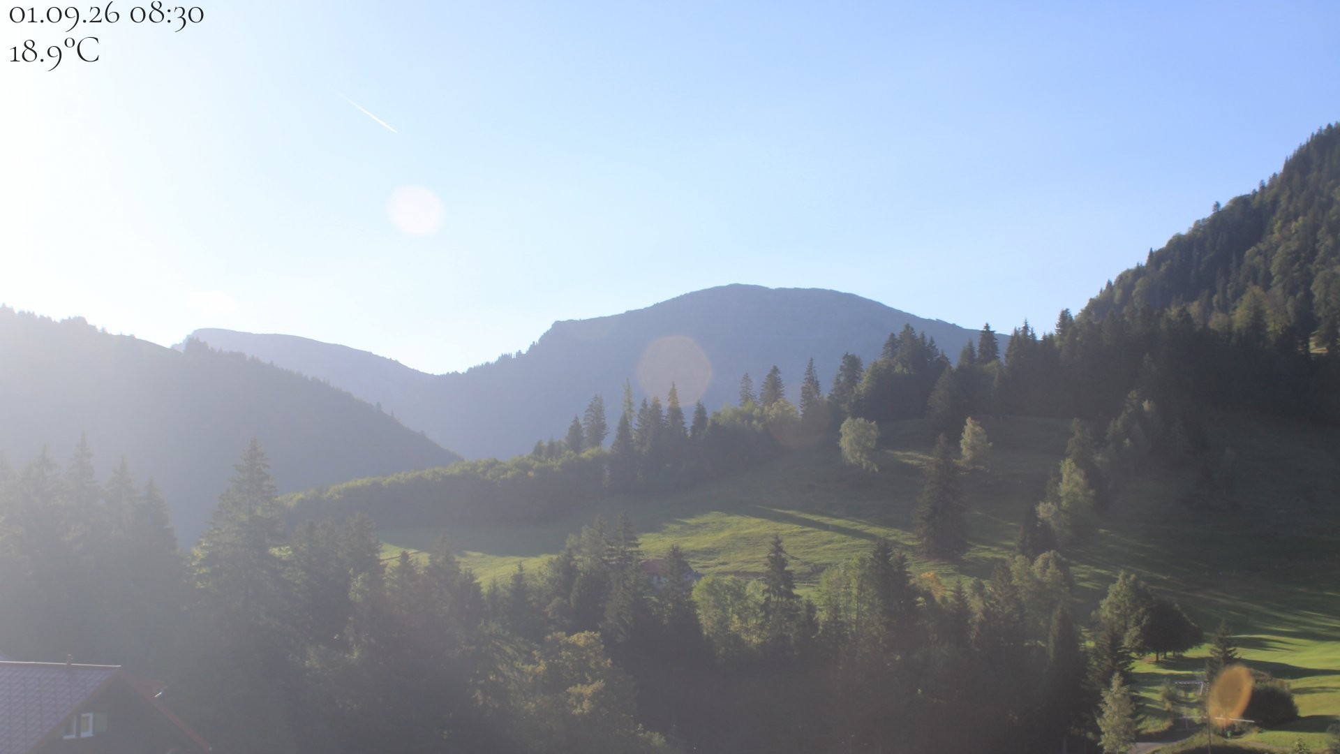 Archiv Foto Webcam Oberstaufen - Blick Hochgrat vom Biohotel Schratt