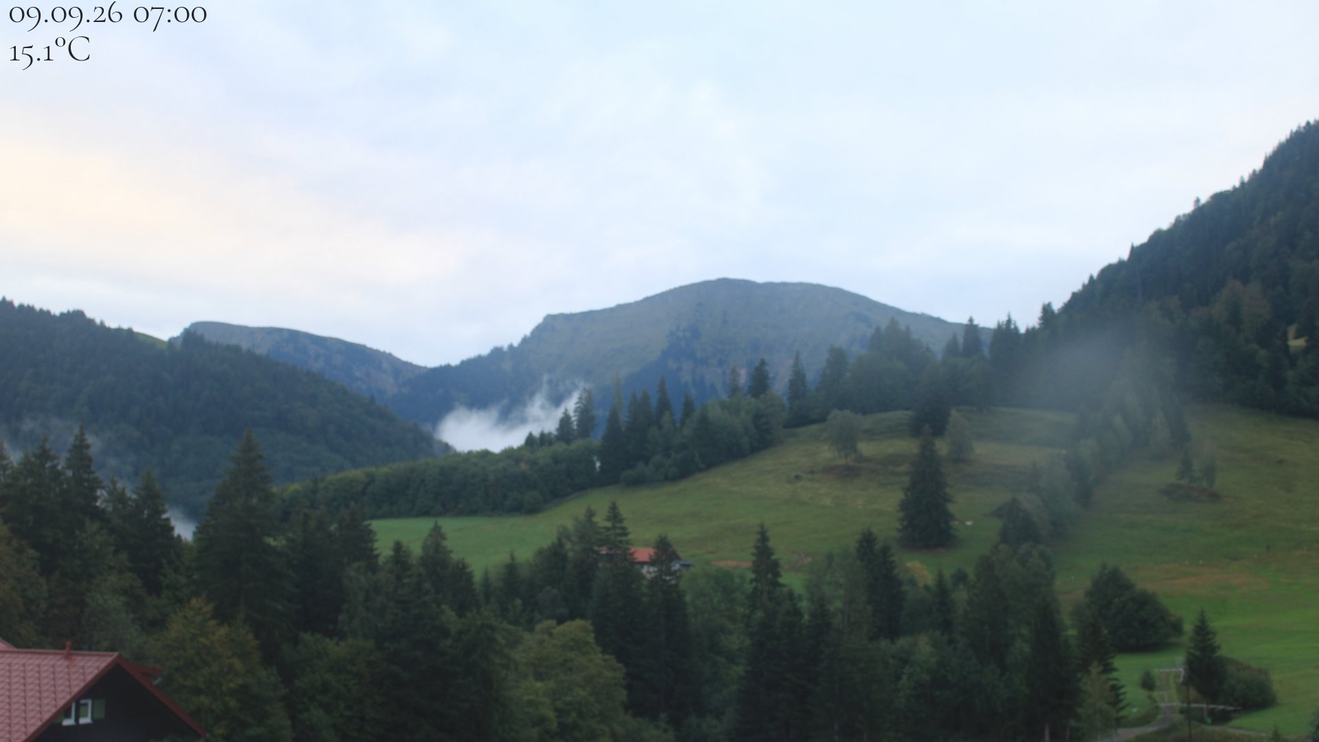 Archived image Webcam Oberstaufen - View Hochgrat from Hotel Schratt