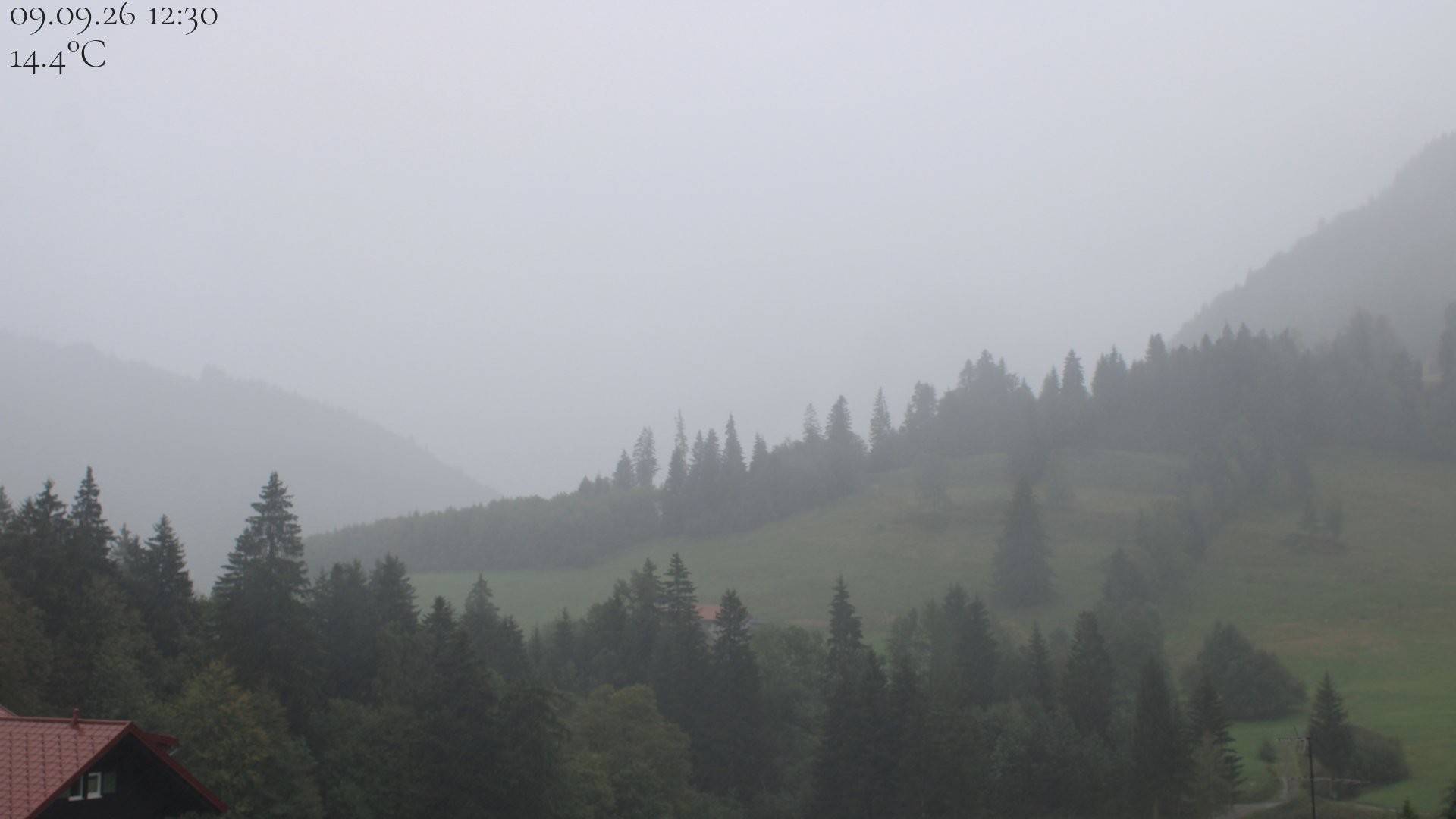 Archiv Foto Webcam Oberstaufen - Blick Hochgrat vom Biohotel Schratt