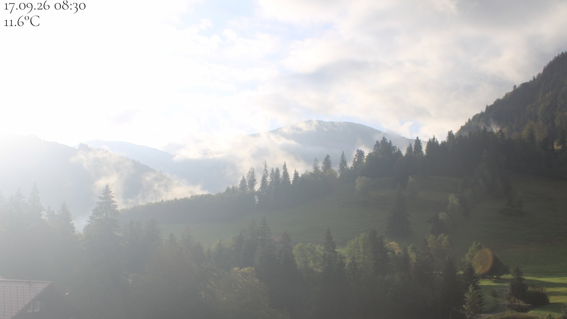 Archived image Webcam Oberstaufen - View Hochgrat from Hotel Schratt