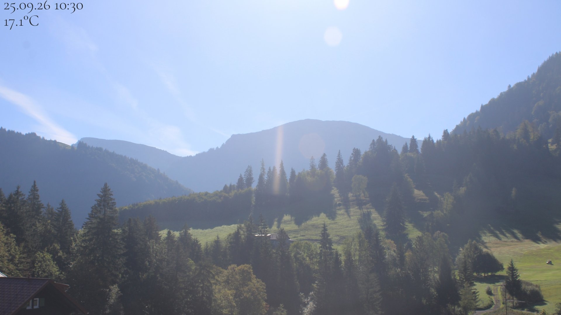 Archiv Foto Webcam Oberstaufen - Blick Hochgrat vom Biohotel Schratt