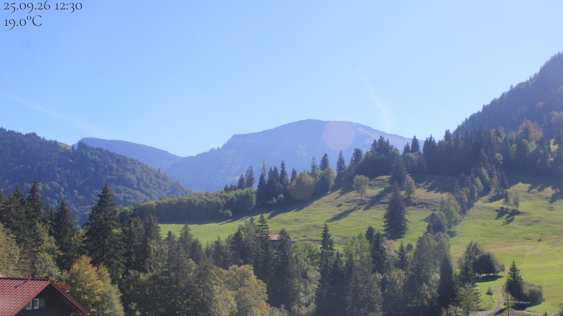 Archiv Foto Webcam Oberstaufen - Blick Hochgrat vom Biohotel Schratt
