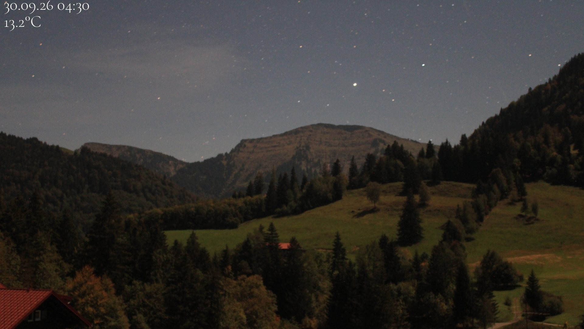 Archiv Foto Webcam Oberstaufen - Blick Hochgrat vom Biohotel Schratt