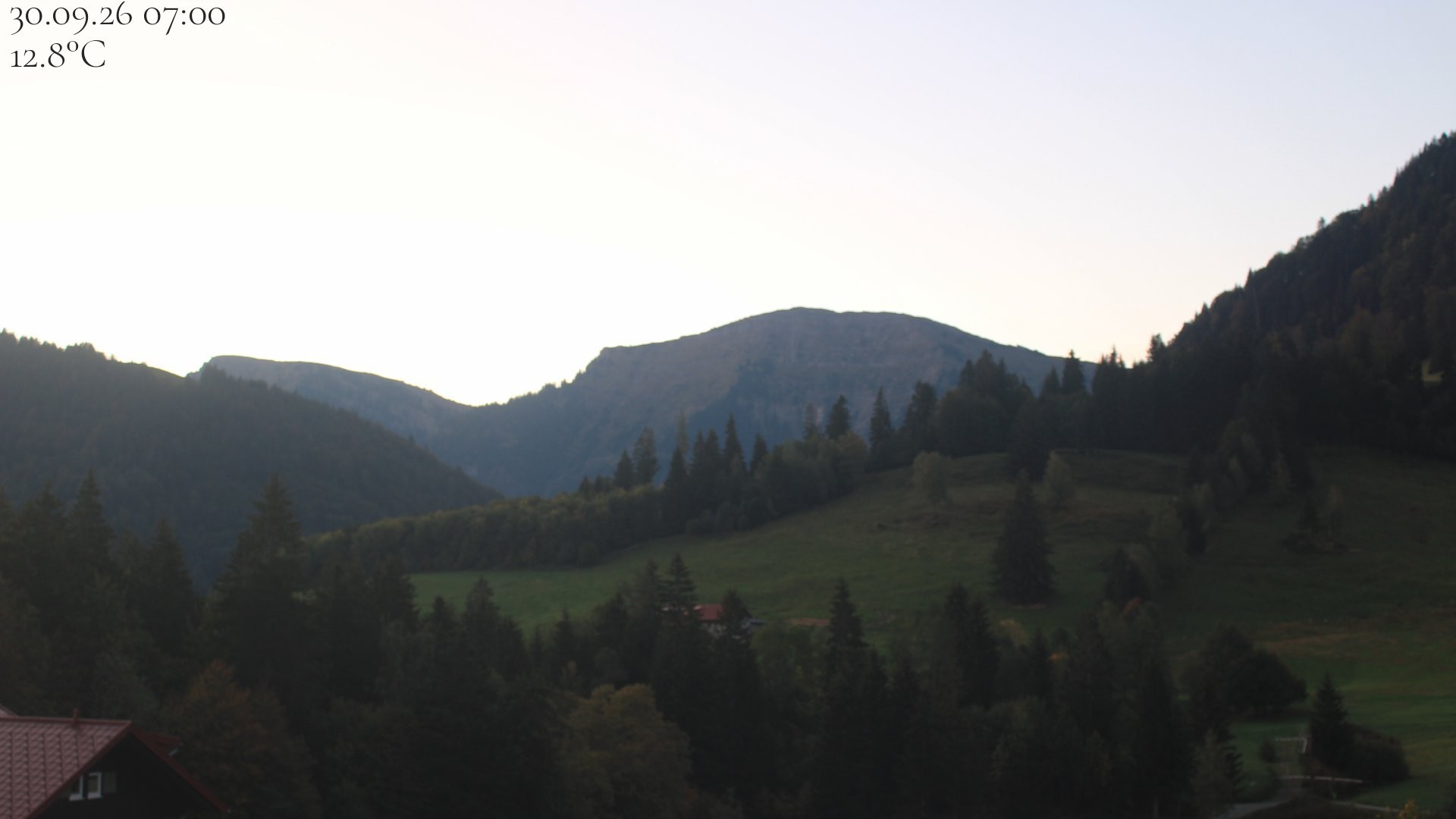 Archiv Foto Webcam Oberstaufen - Blick Hochgrat vom Biohotel Schratt