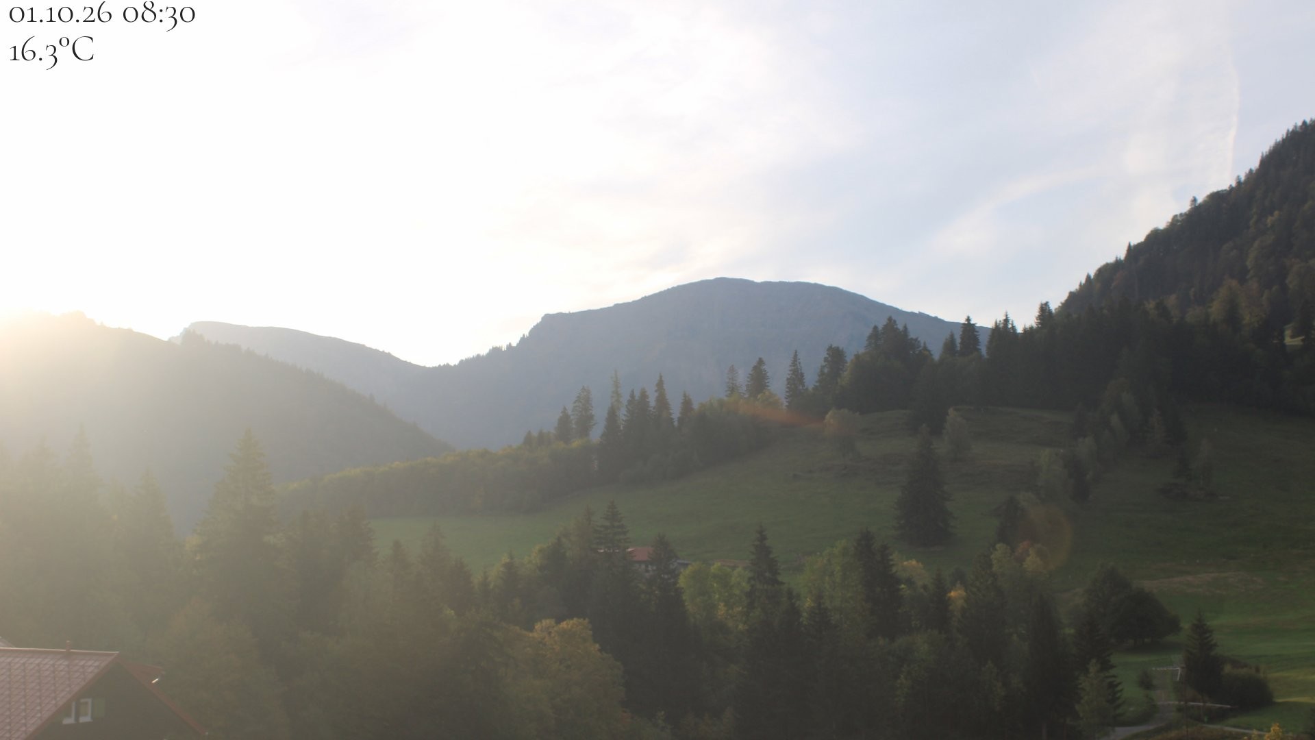 Archiv Foto Webcam Oberstaufen - Blick Hochgrat vom Biohotel Schratt