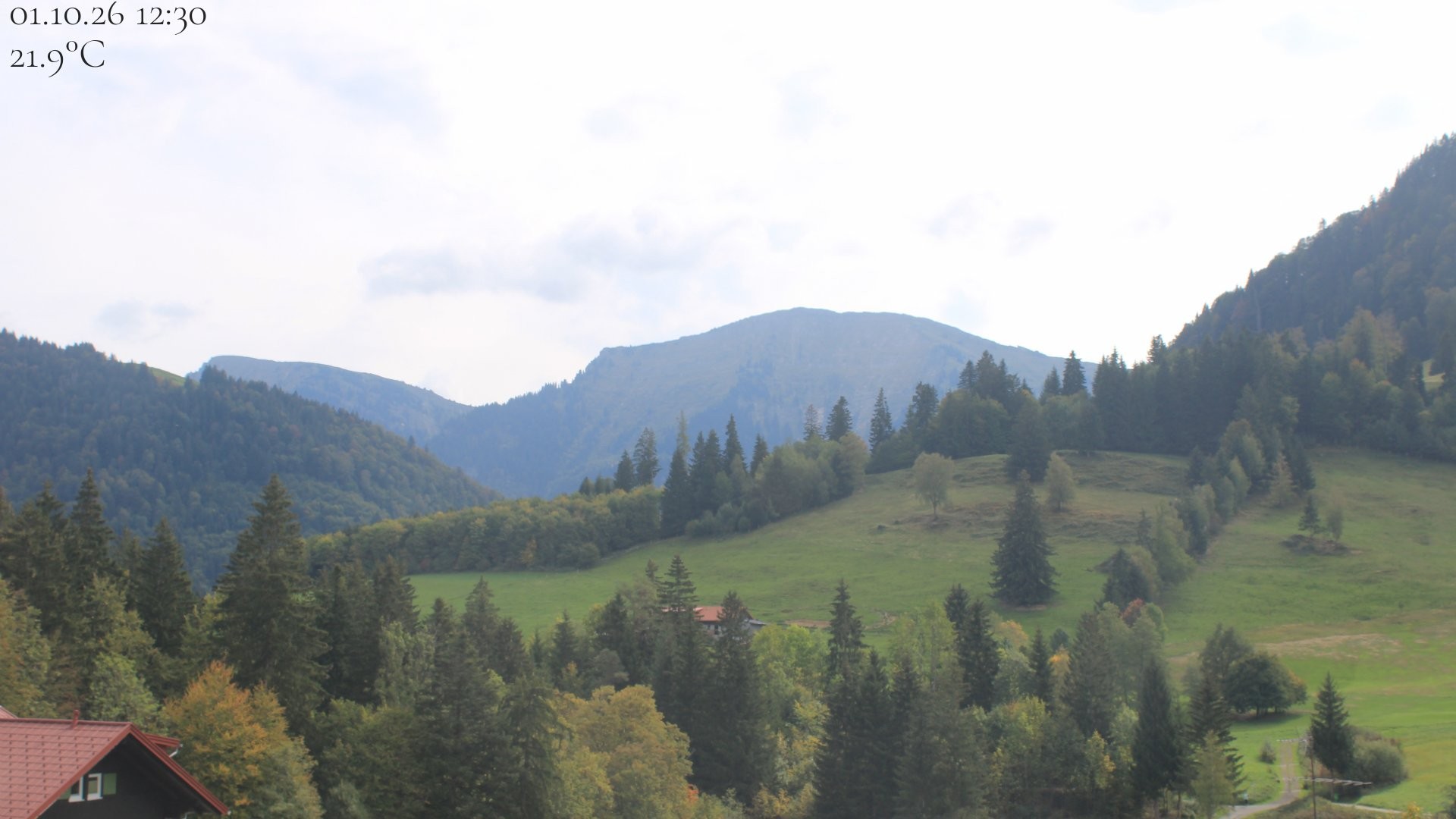 Archived image Webcam Oberstaufen - View Hochgrat from Hotel Schratt