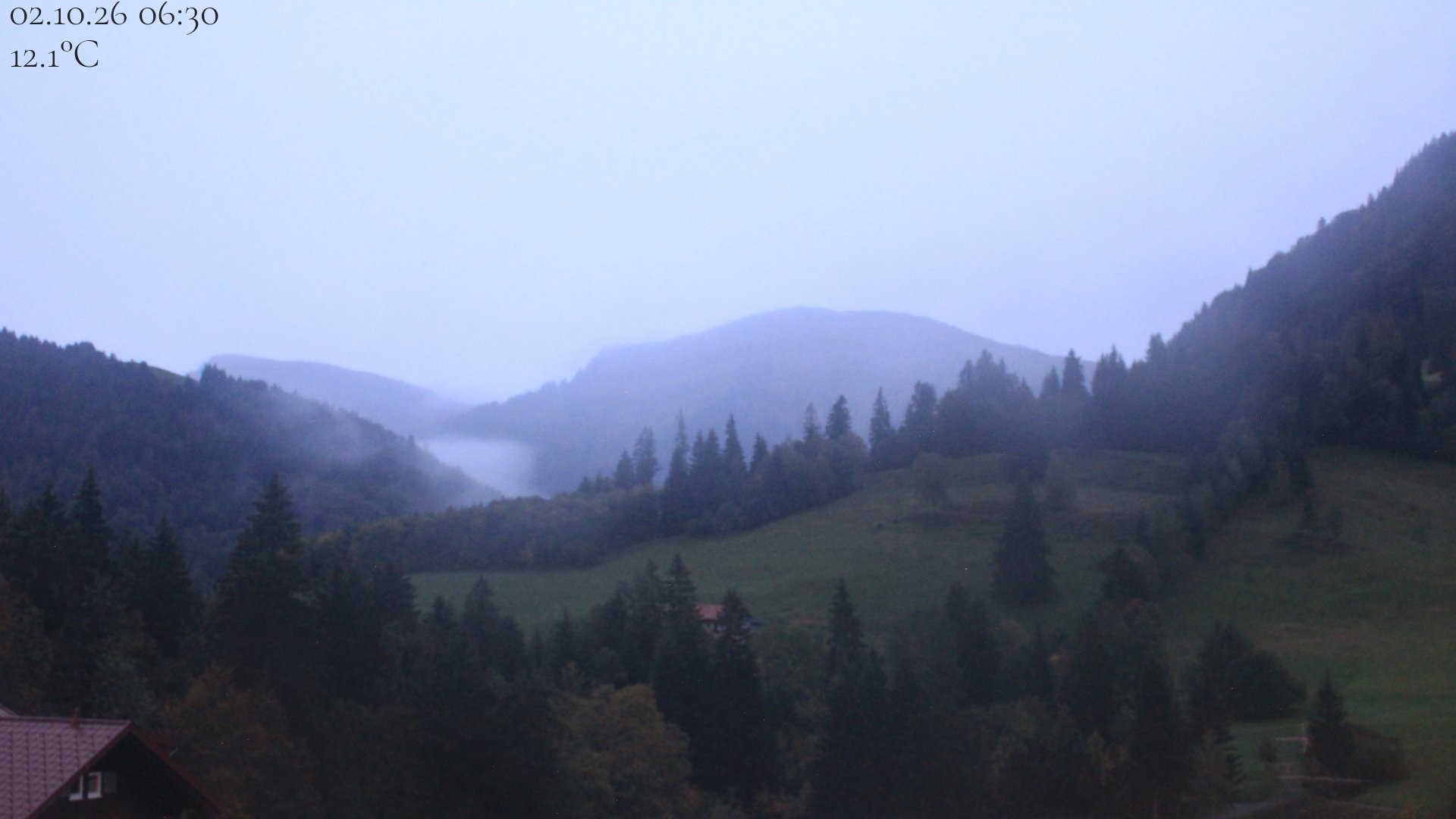 Archiv Foto Webcam Oberstaufen - Blick Hochgrat vom Biohotel Schratt