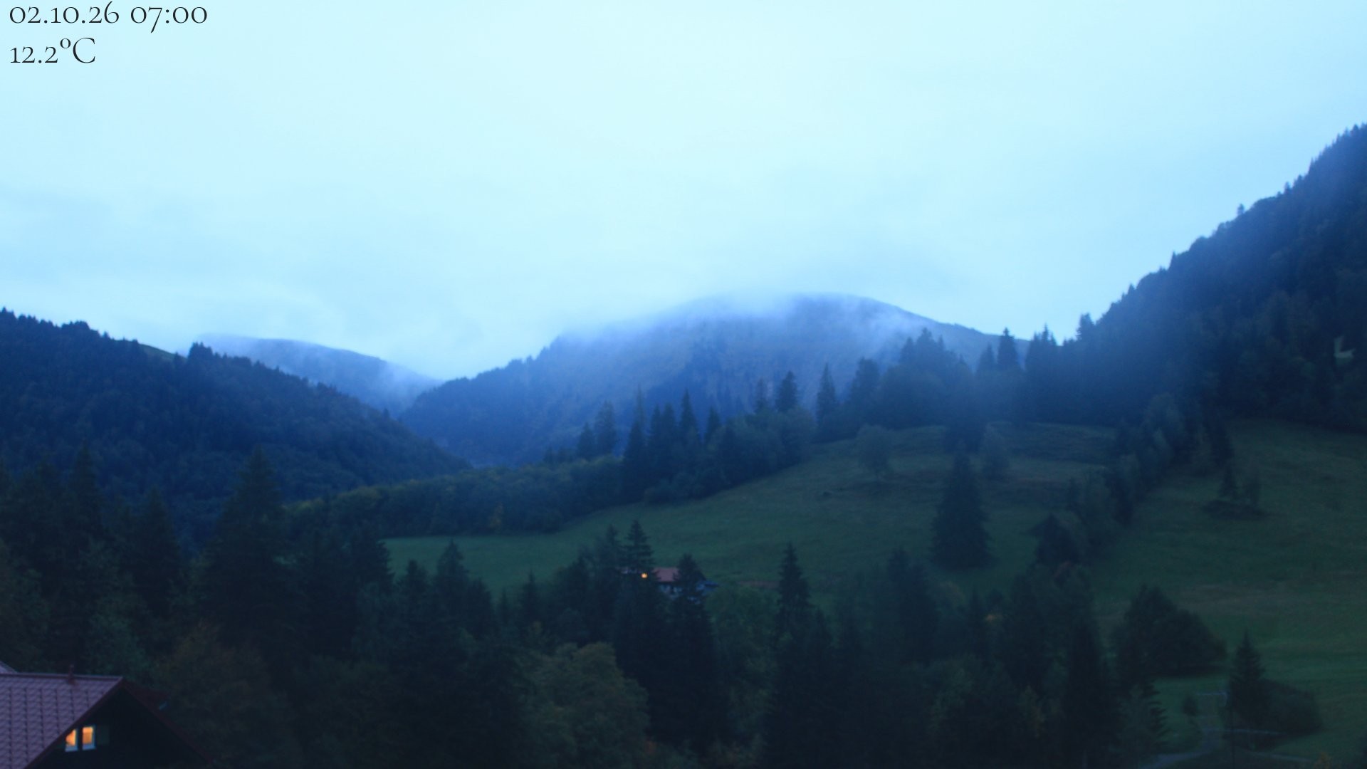 Archiv Foto Webcam Oberstaufen - Blick Hochgrat vom Biohotel Schratt