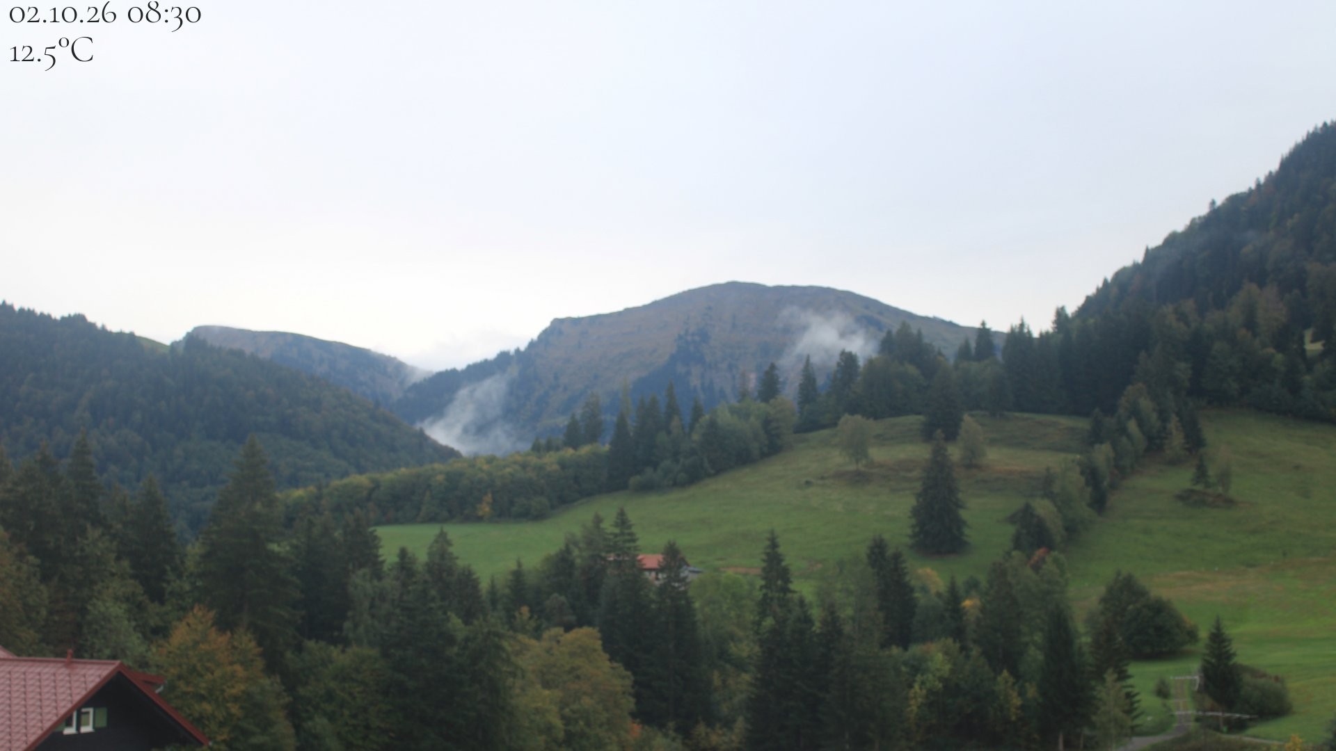 Archiv Foto Webcam Oberstaufen - Blick Hochgrat vom Biohotel Schratt