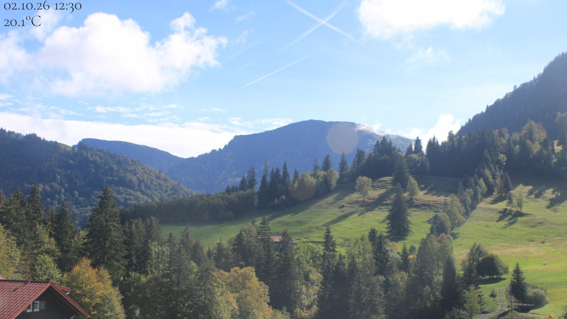 Archiv Foto Webcam Oberstaufen - Blick Hochgrat vom Biohotel Schratt