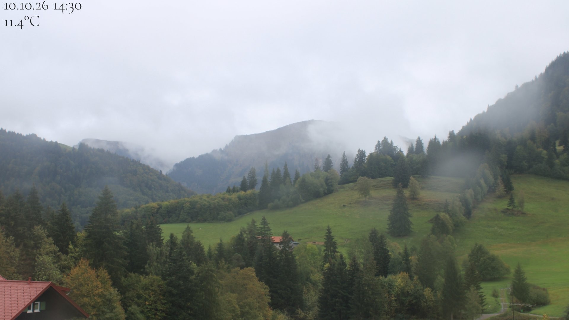 Archived image Webcam Oberstaufen - View Hochgrat from Hotel Schratt