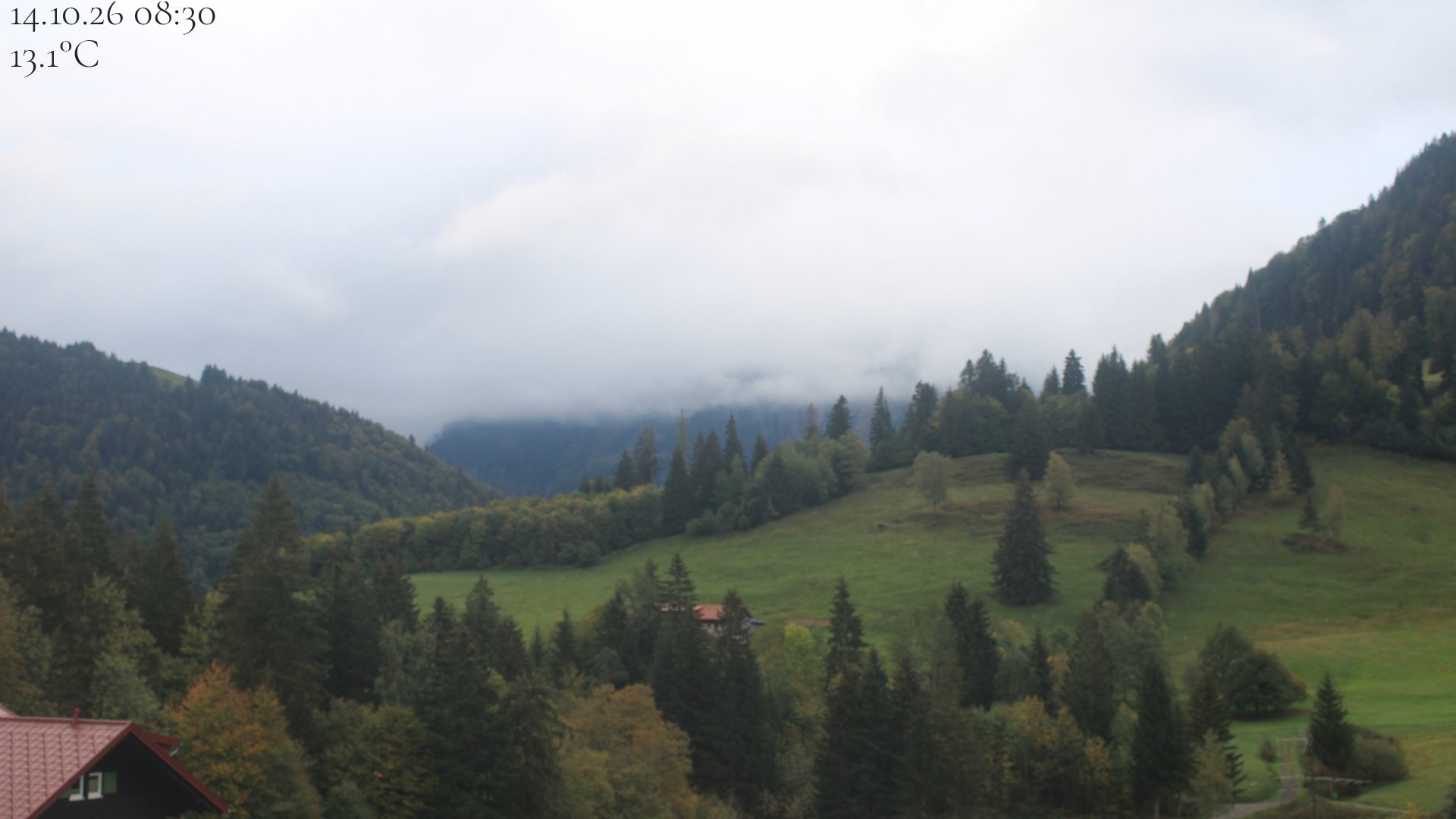 Archiv Foto Webcam Oberstaufen - Blick Hochgrat vom Biohotel Schratt
