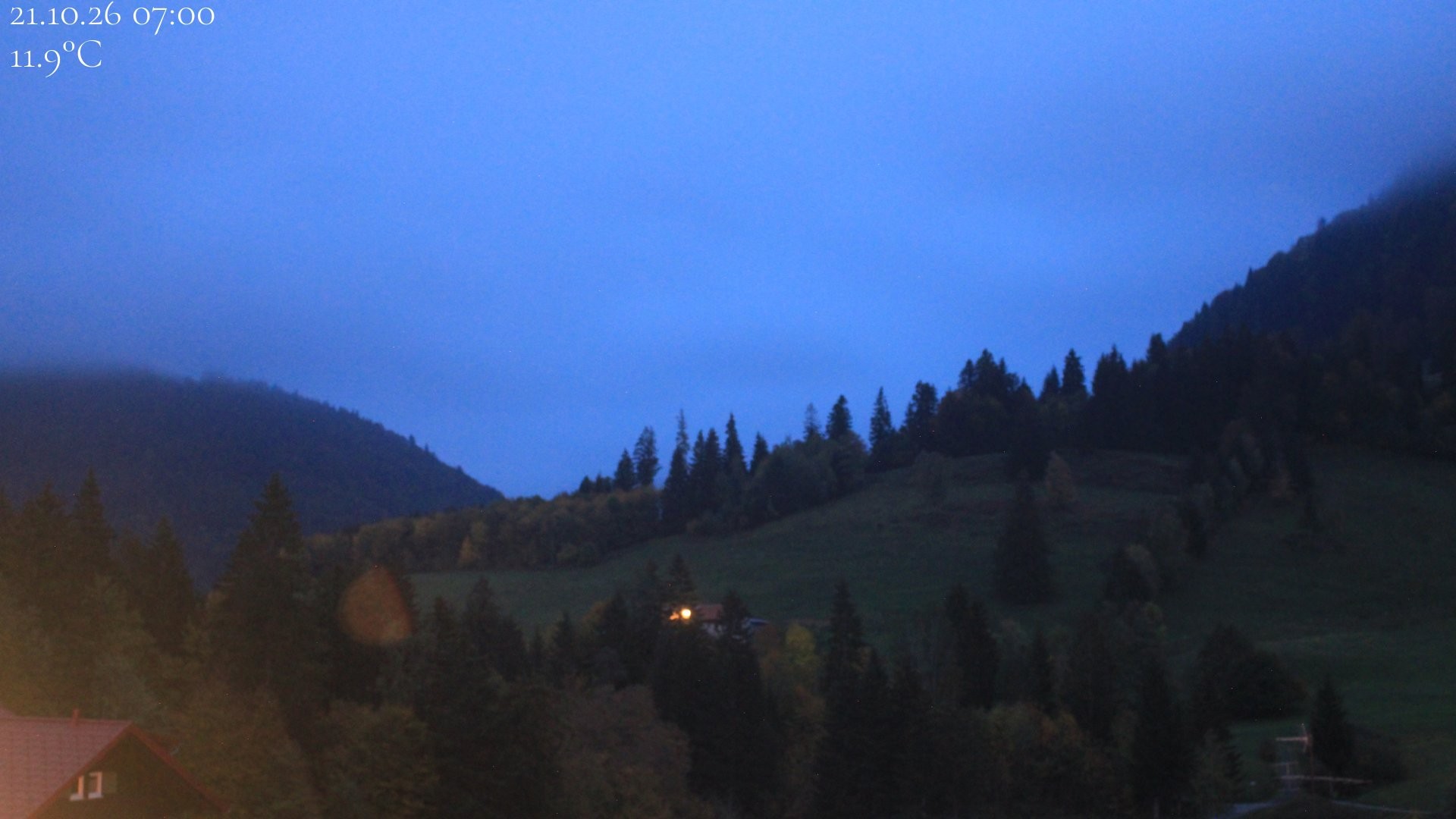 Archiv Foto Webcam Oberstaufen - Blick Hochgrat vom Biohotel Schratt