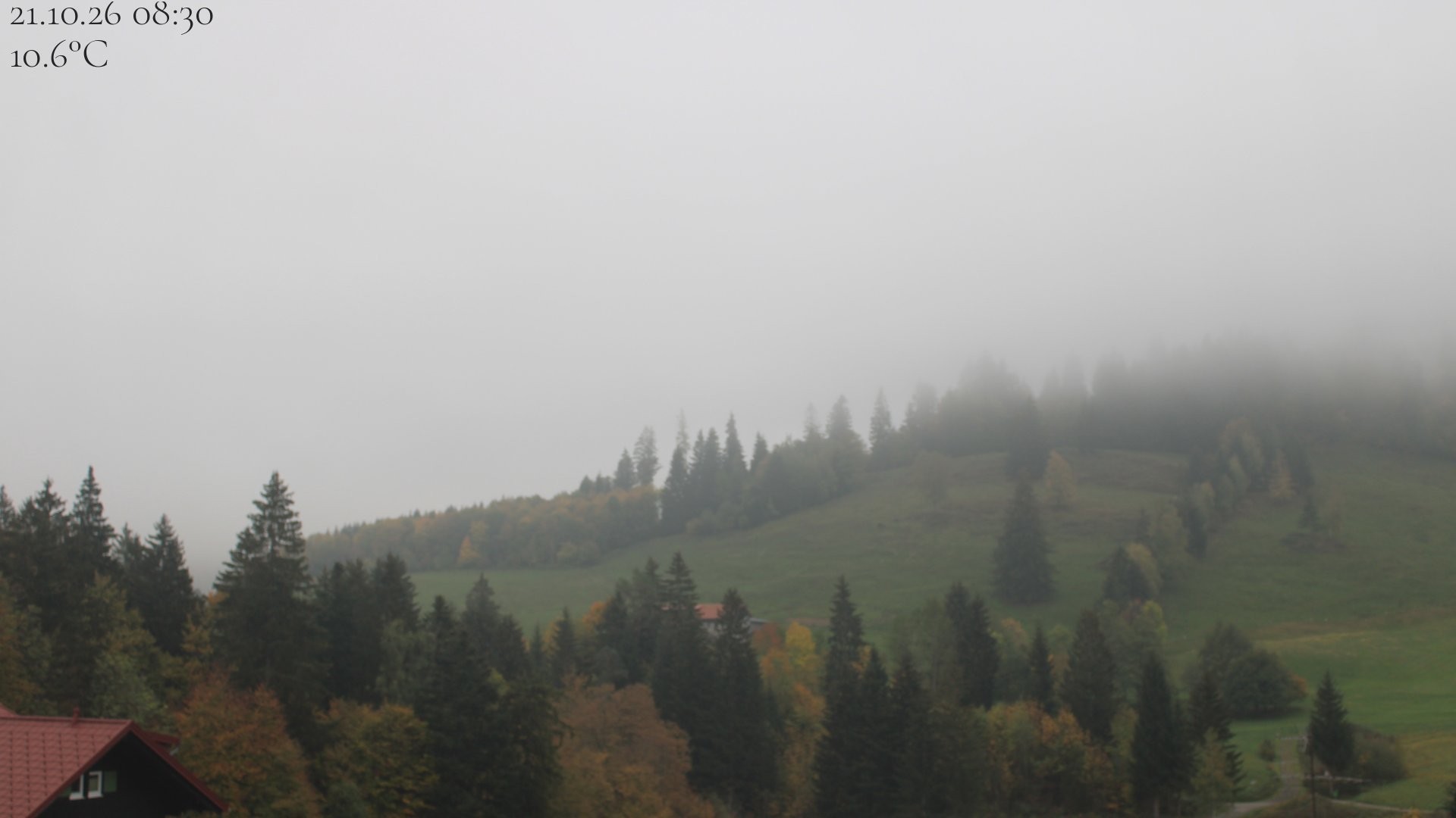 Archiv Foto Webcam Oberstaufen - Blick Hochgrat vom Biohotel Schratt