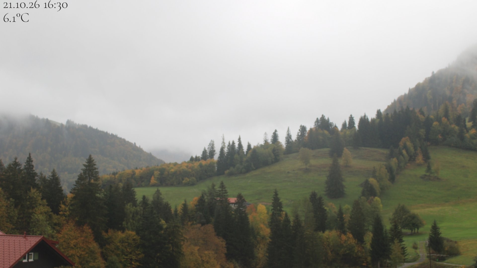 Archiv Foto Webcam Oberstaufen - Blick Hochgrat vom Biohotel Schratt