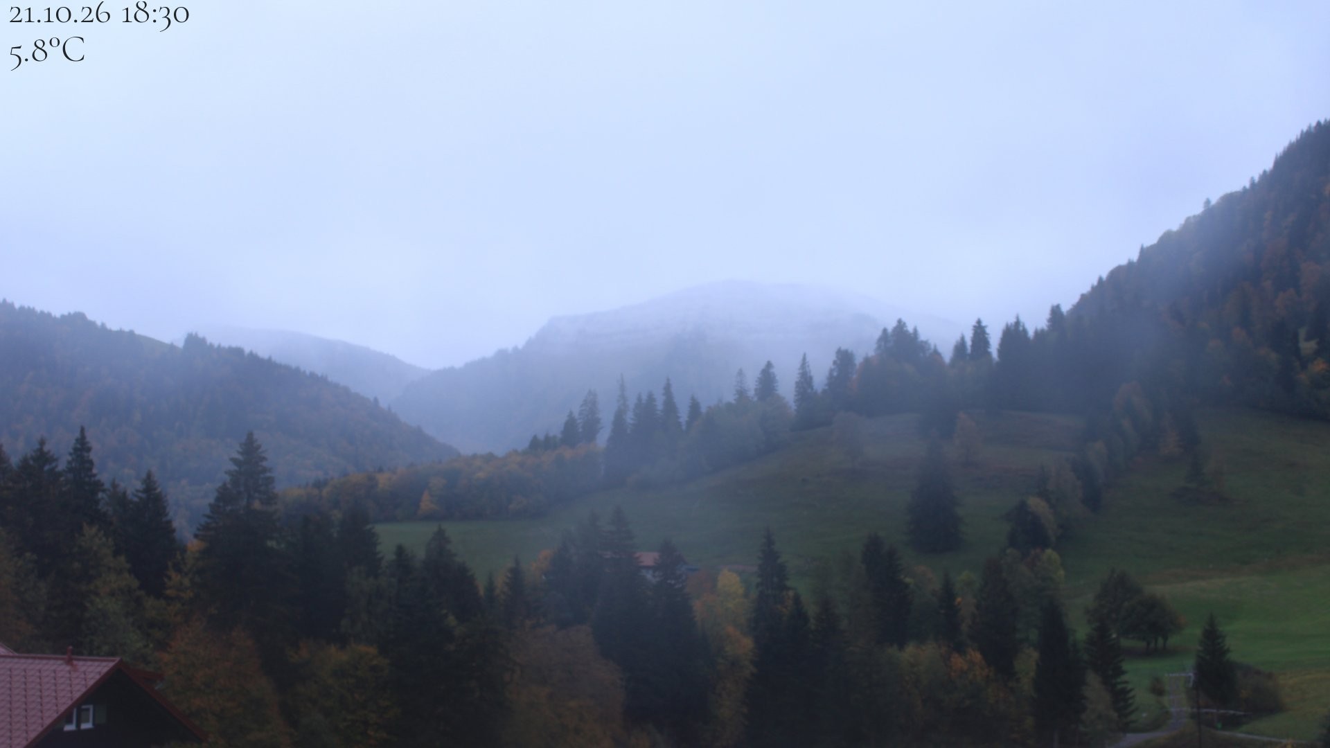 Archiv Foto Webcam Oberstaufen - Blick Hochgrat vom Biohotel Schratt