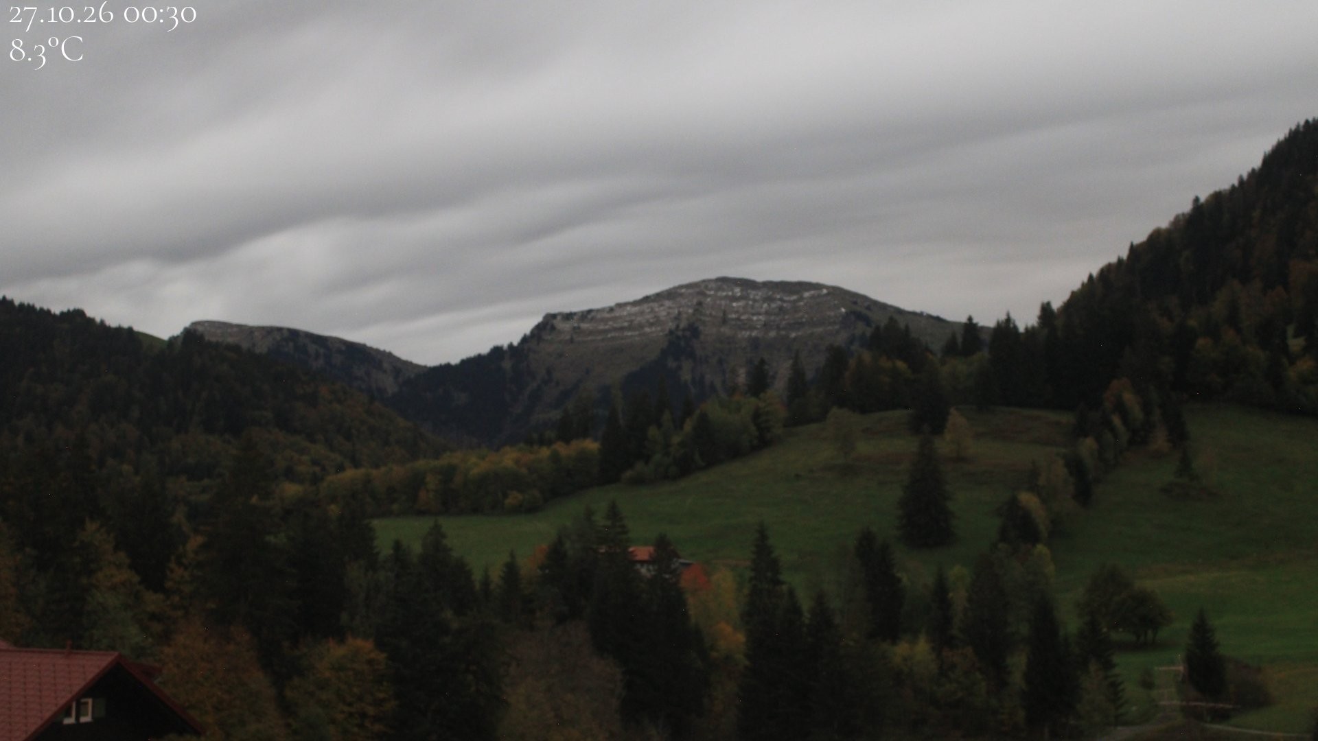 Archiv Foto Webcam Oberstaufen - Blick Hochgrat vom Biohotel Schratt