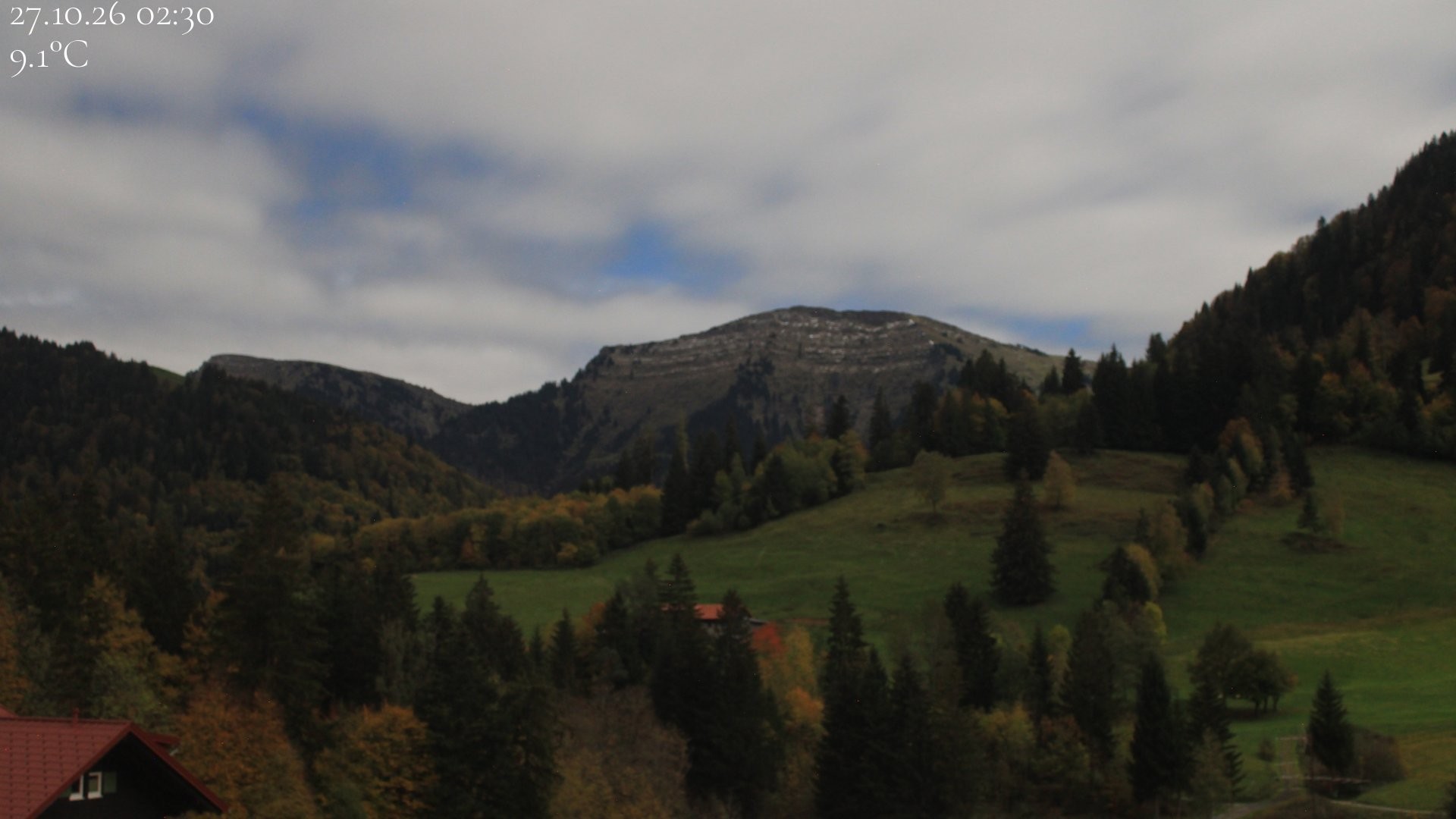 Archiv Foto Webcam Oberstaufen - Blick Hochgrat vom Biohotel Schratt