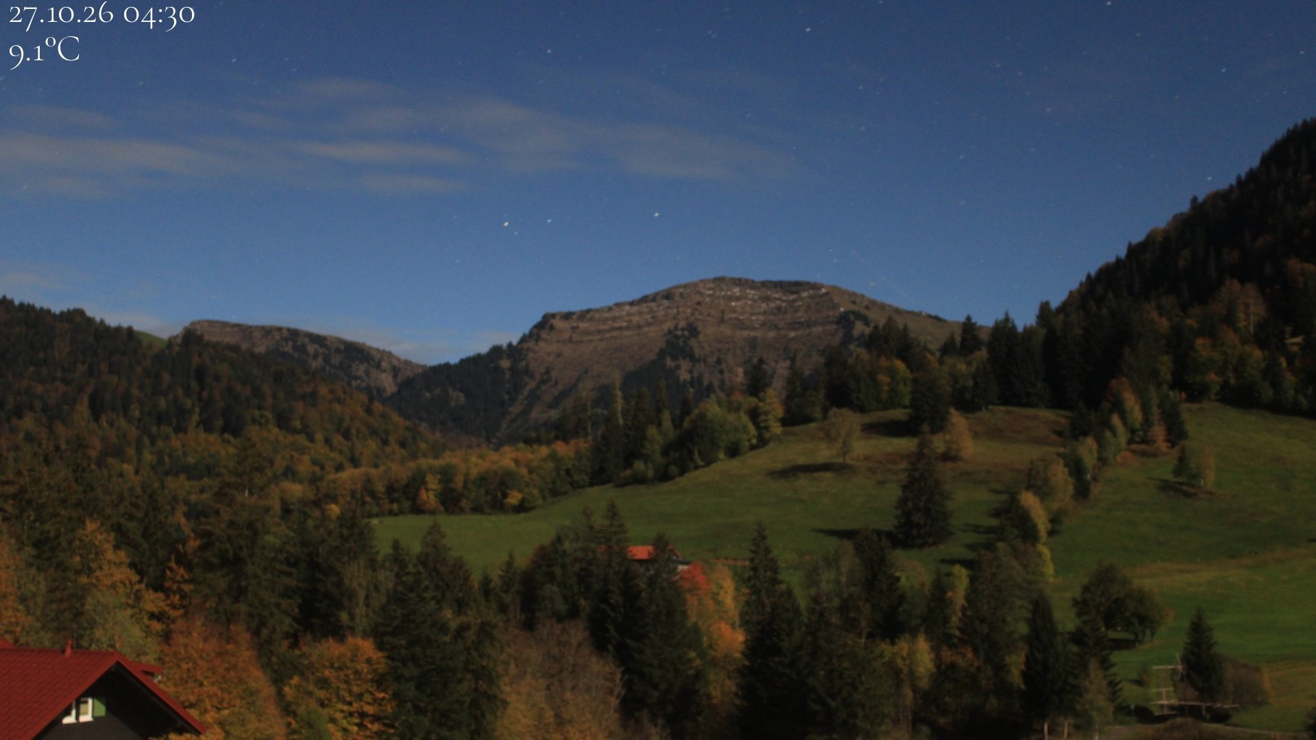 Archiv Foto Webcam Oberstaufen - Blick Hochgrat vom Biohotel Schratt