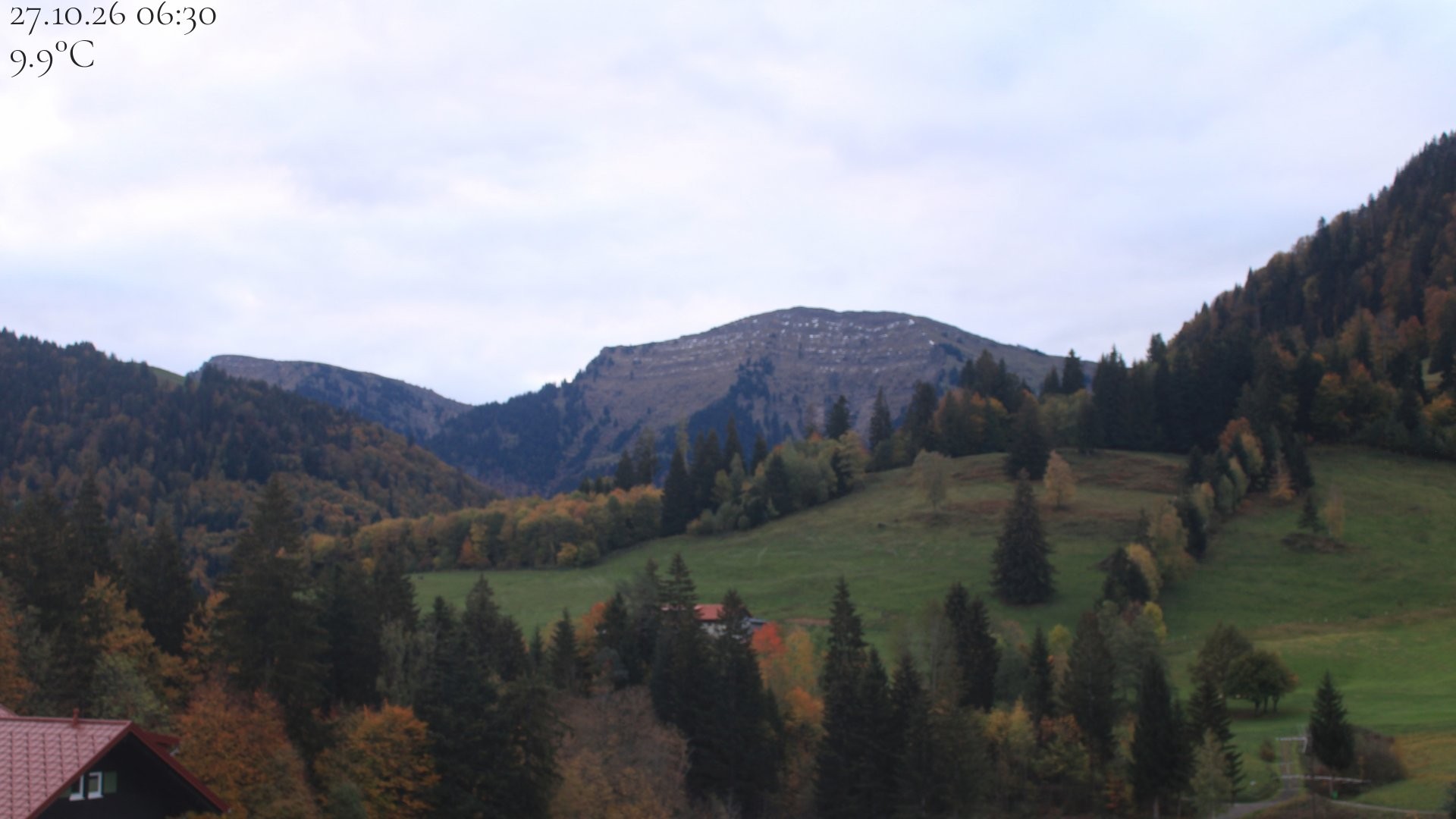 Archiv Foto Webcam Oberstaufen - Blick Hochgrat vom Biohotel Schratt