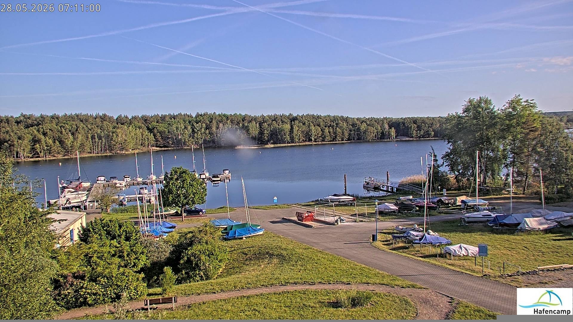 Archived image Webcam Lake Senftenberg - Camping