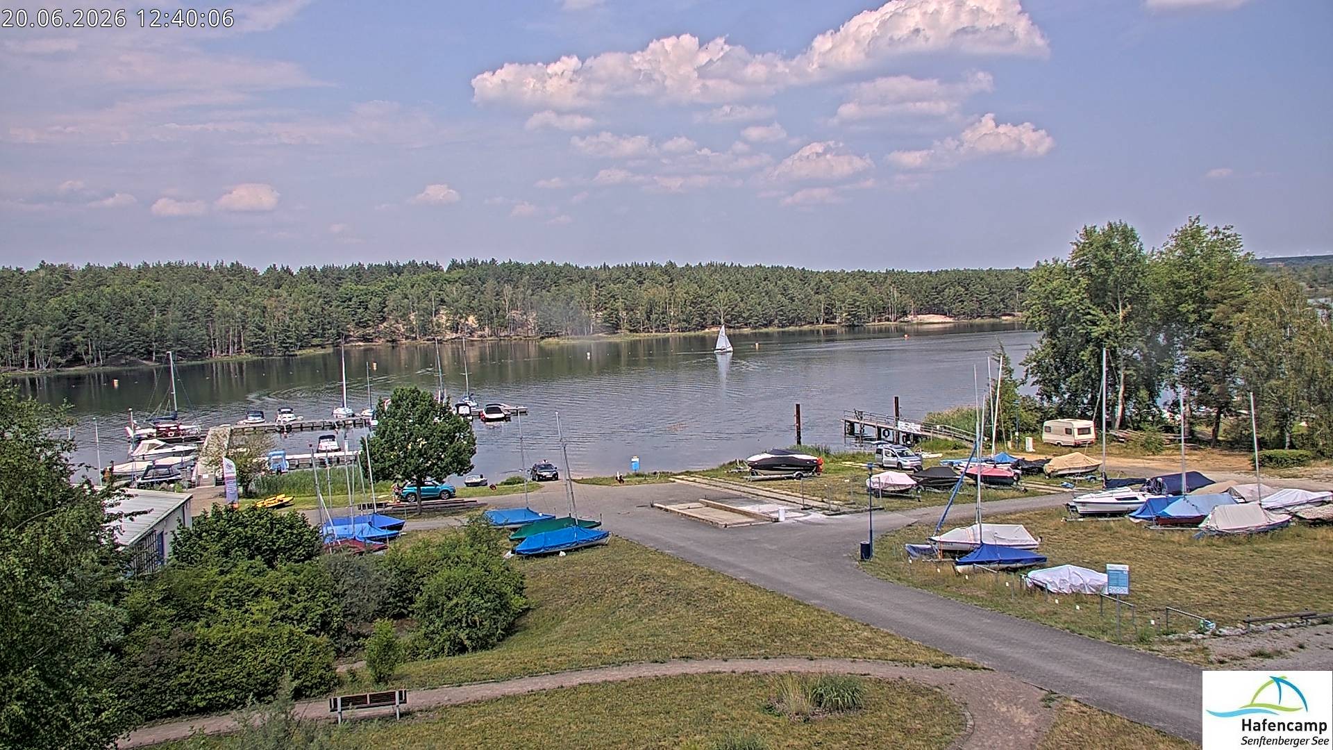 Archived image Webcam Lake Senftenberg - Camping