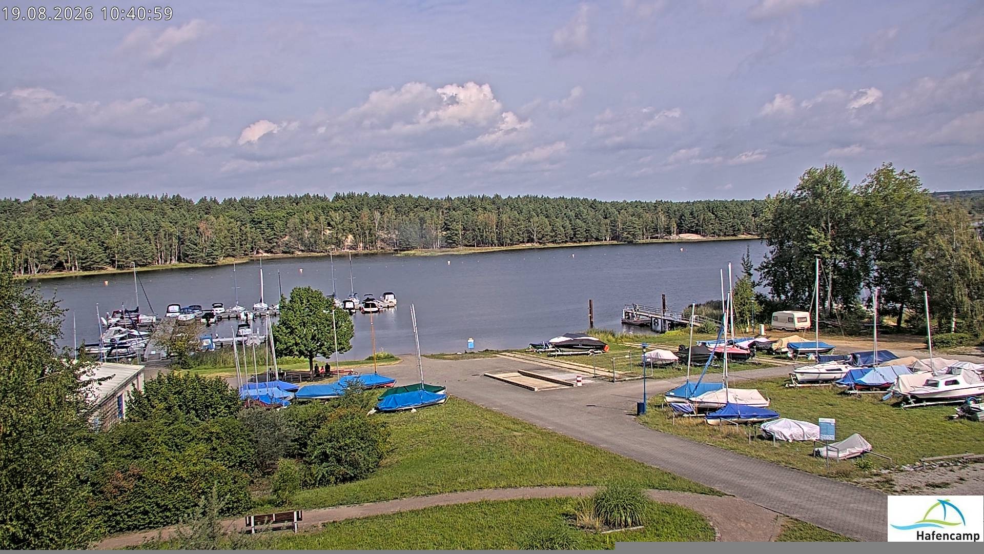 Archived image Webcam Lake Senftenberg - Camping