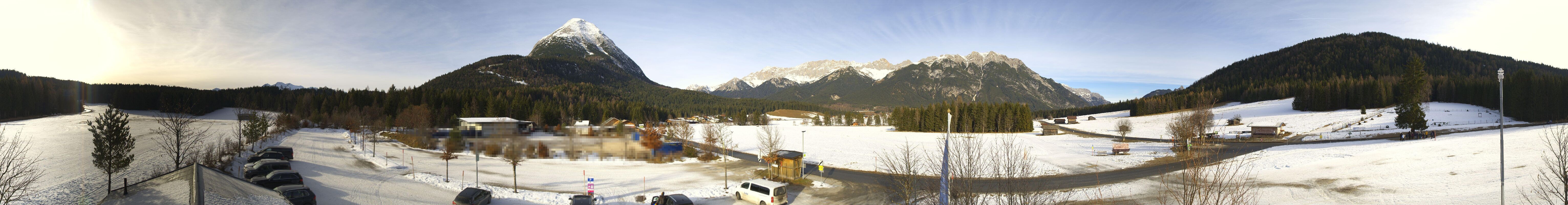 Archiv Foto Webcam Leutasch Moos - Rödlach Parkplatz