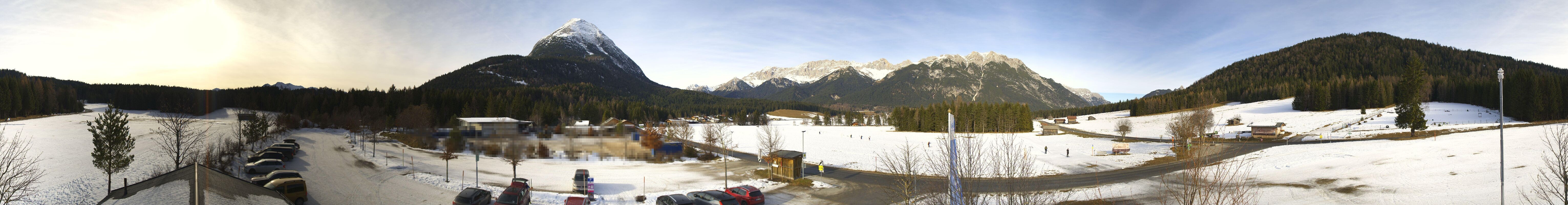 Archiv Foto Webcam Leutasch Moos - Rödlach Parkplatz